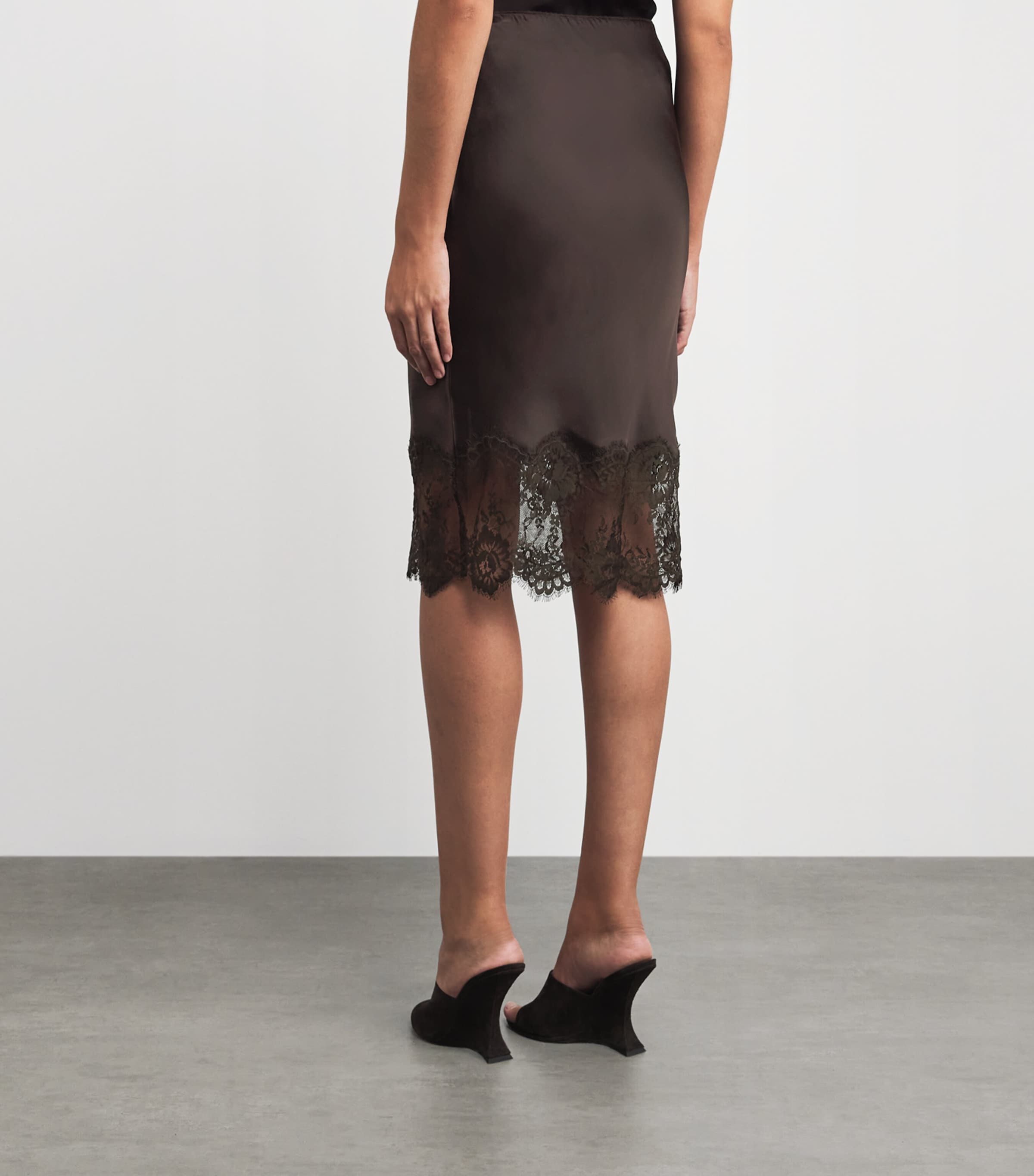 Herskind Brown Lace-Trim Herbert Midi Skirt | Harrods UK