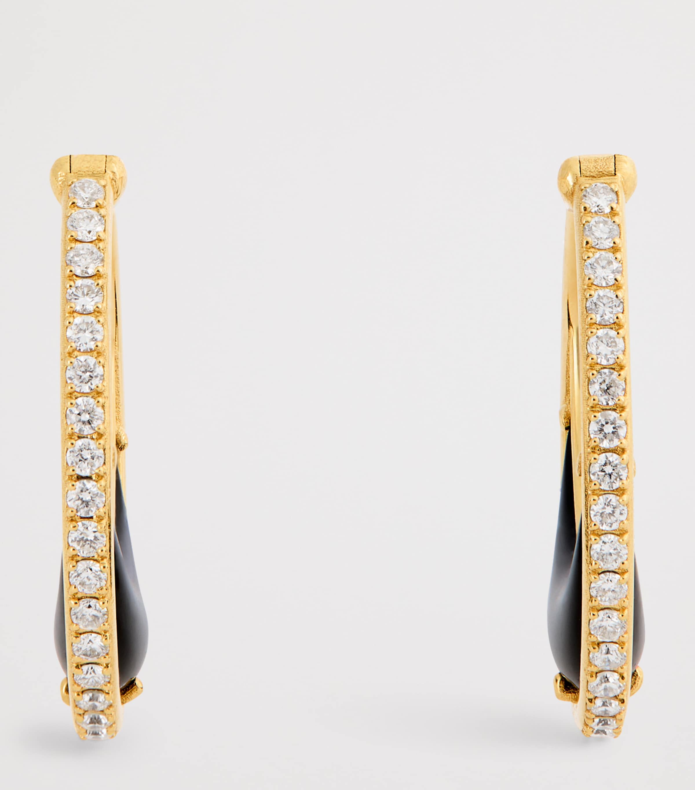 Yellow Gold and Diamond Bloop Moon N*93 Hoop Earrings YELLOW GOLD Image 3