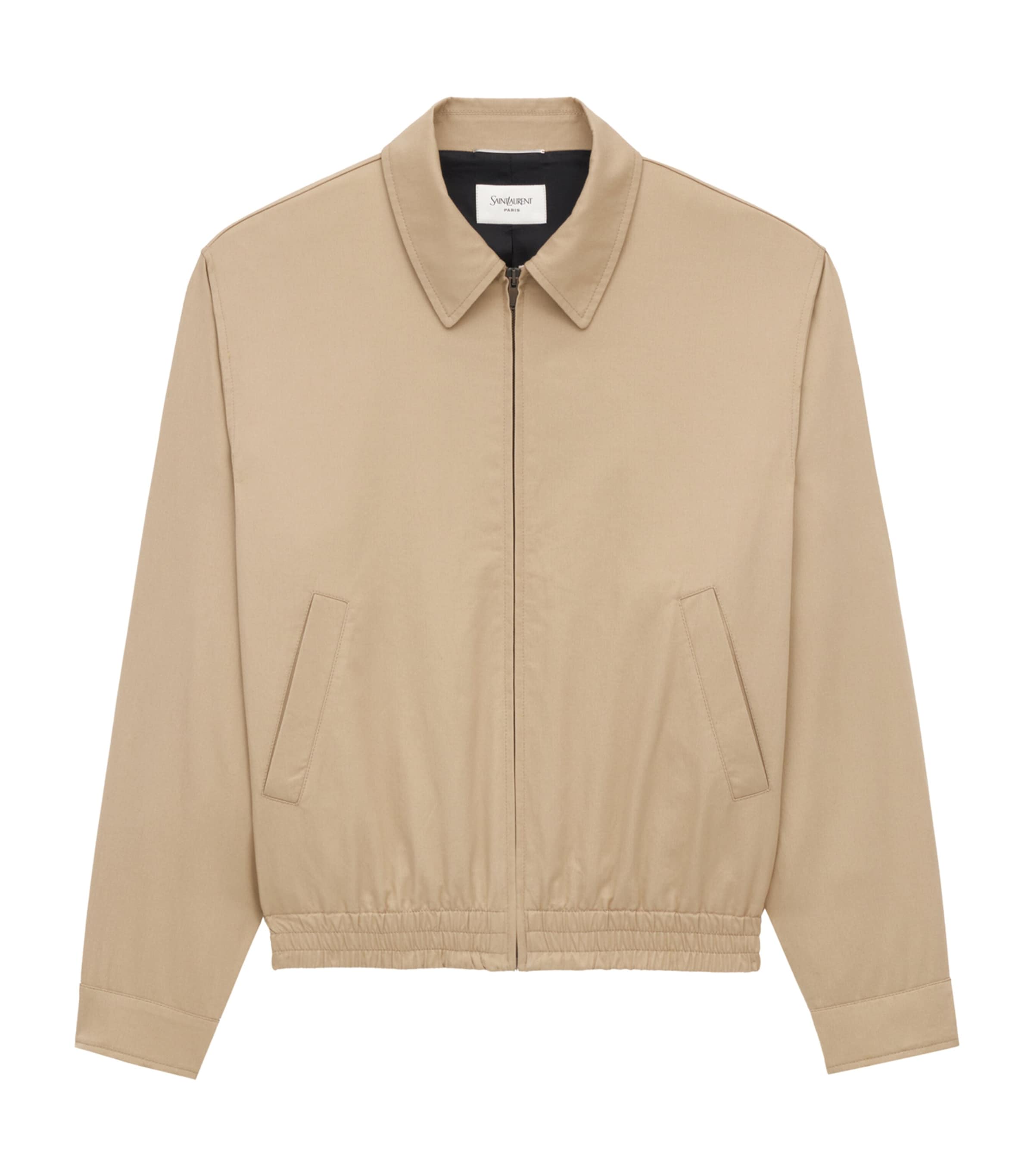 Saint Laurent Short Jacket In Cotton Serge In Brown