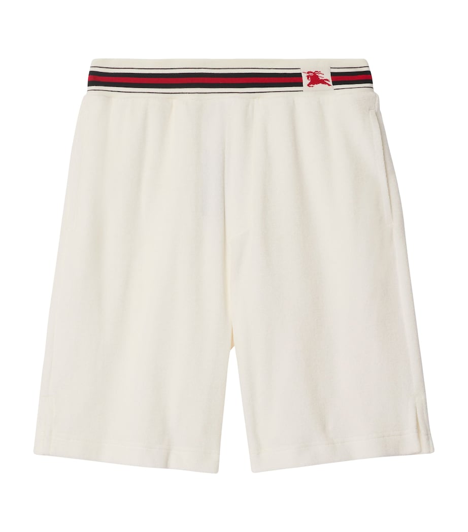 Cotton-Blend Towelling Logo Shorts CHALK Image 1
