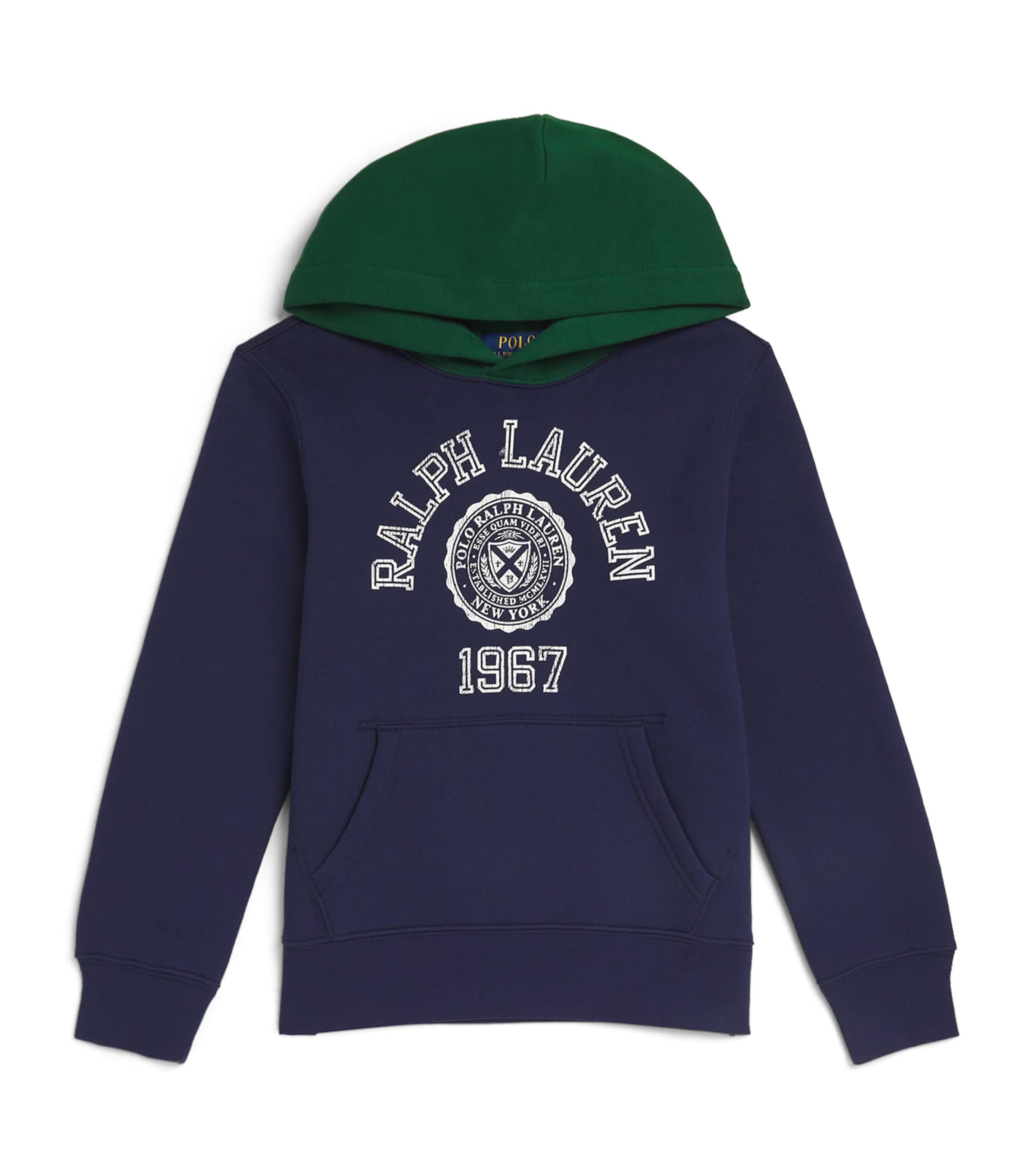 Shop Ralph Lauren Cotton Logo Hoodie In Blue