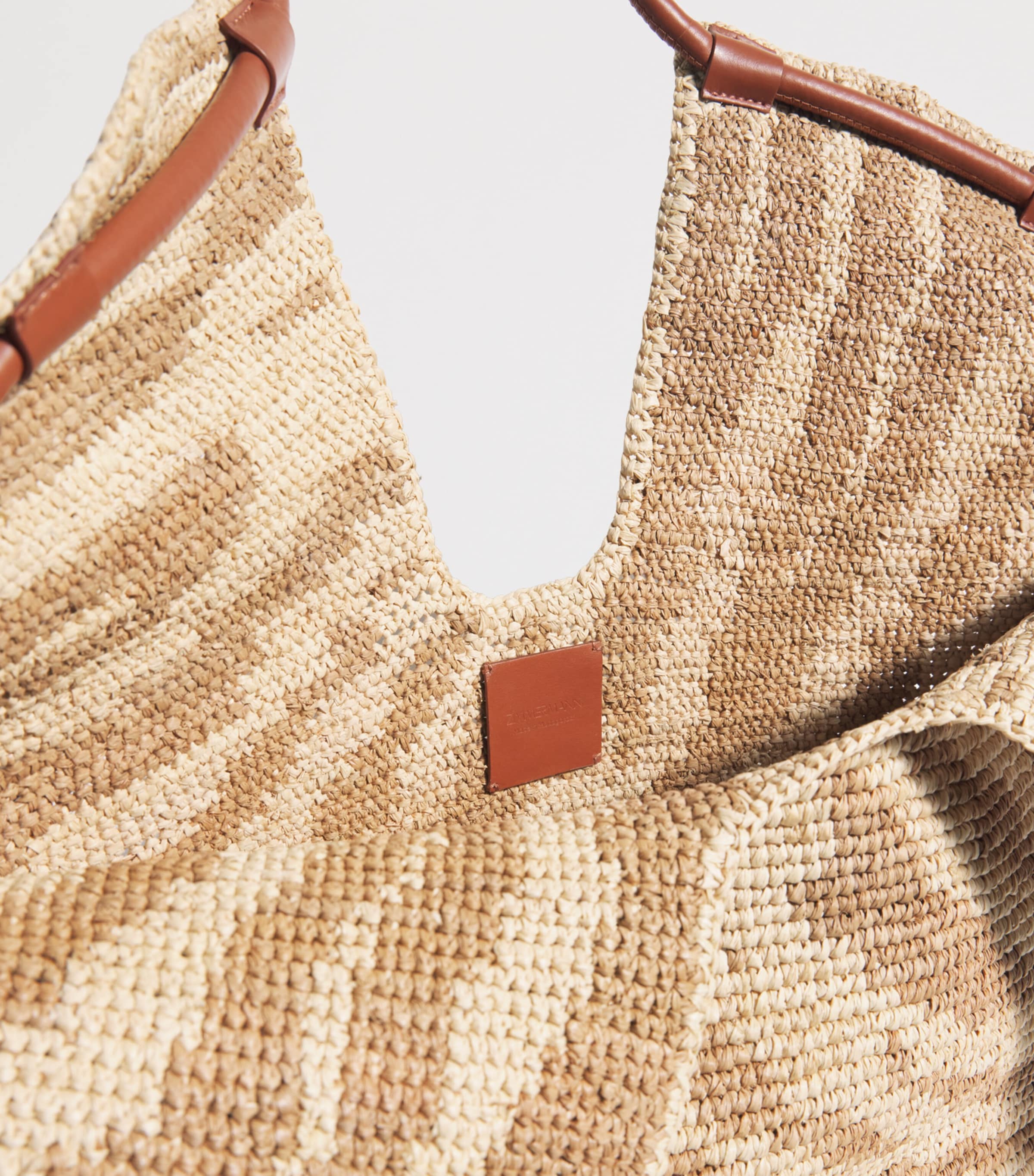 Large Raffia Zebra Tote Bag TANZEB Image 4