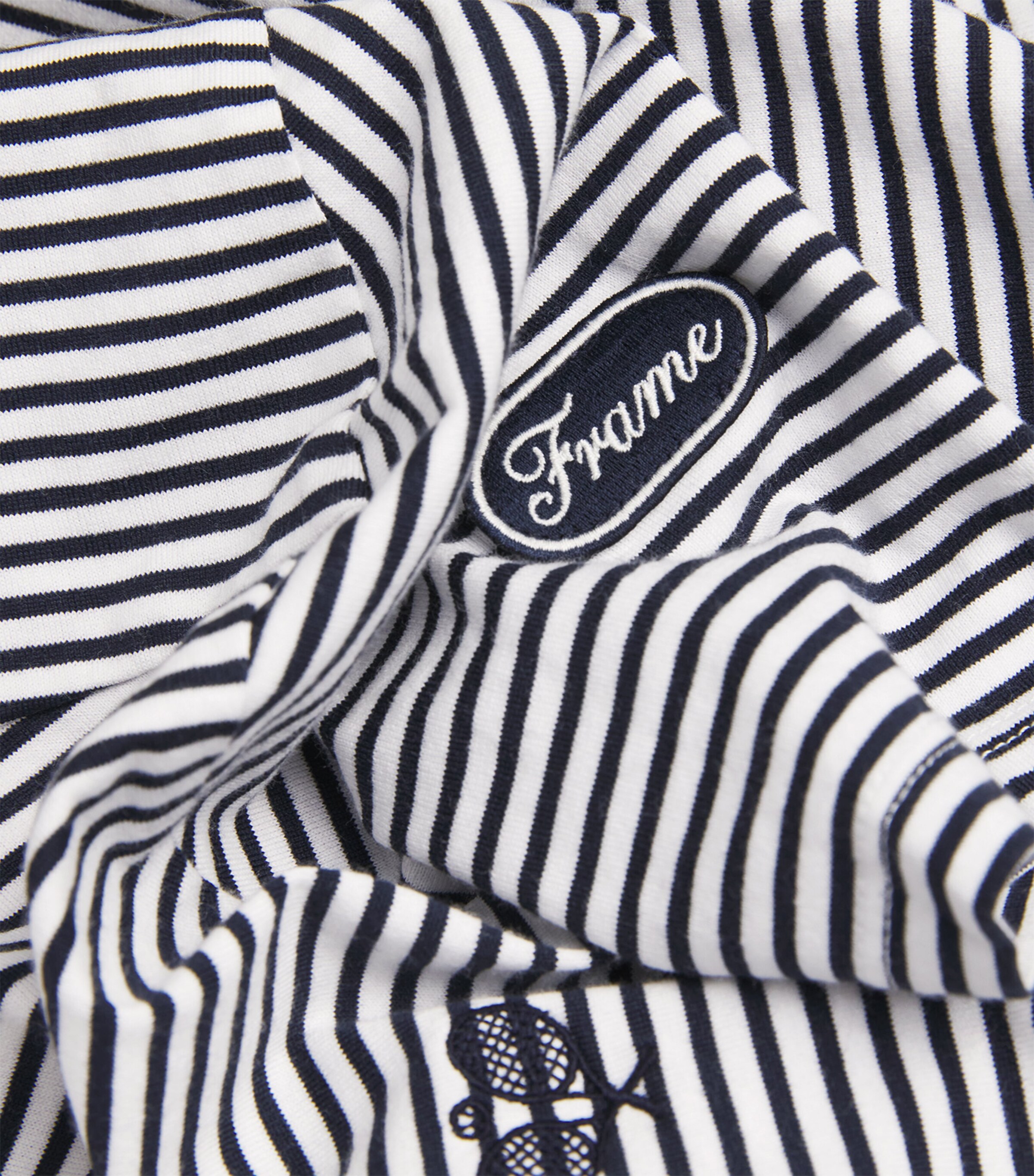FRAME Womens Cotton Tennis Polo Shirt White Multi Image 5