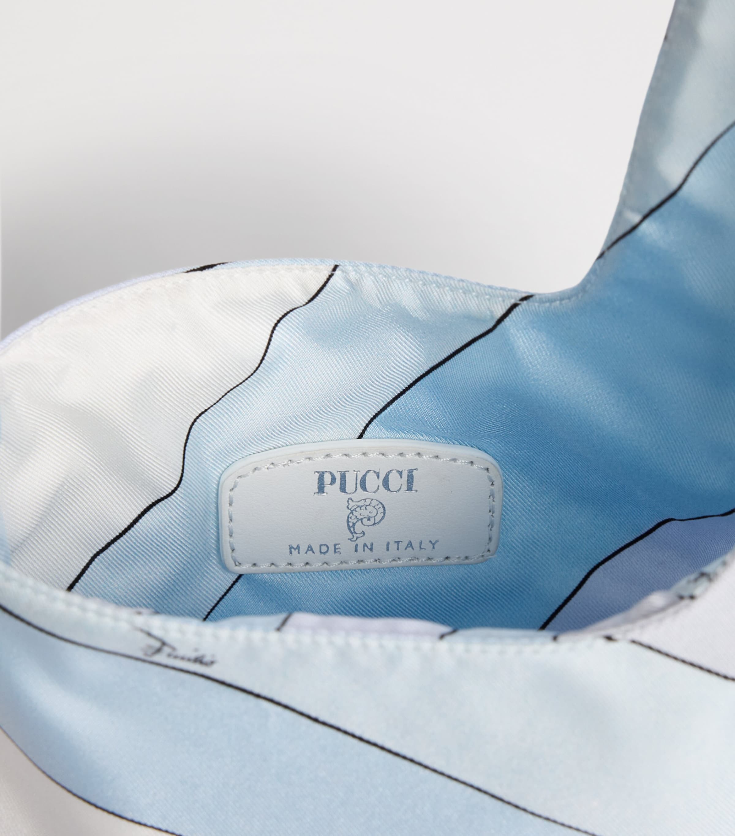 PUCCI Silk Iride Top-Handle Bag Light Blue Image 5