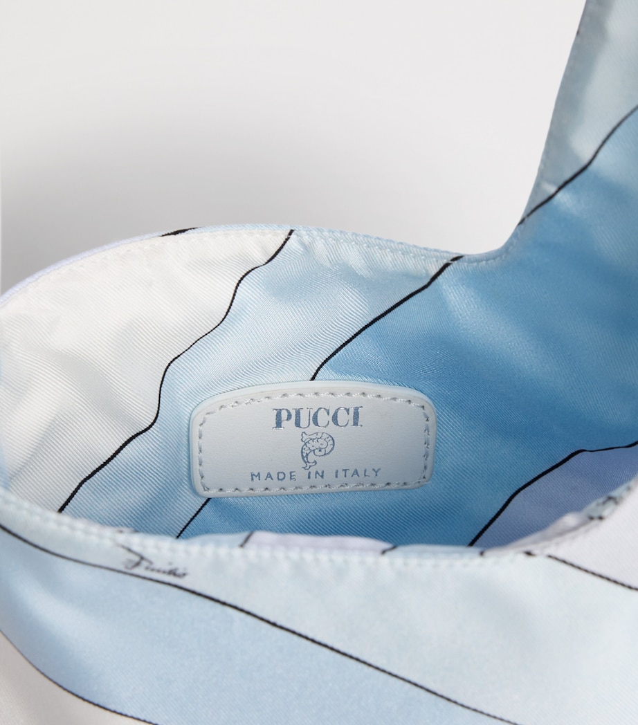 PUCCI Silk Iride Top-Handle Bag Light Blue Image 5