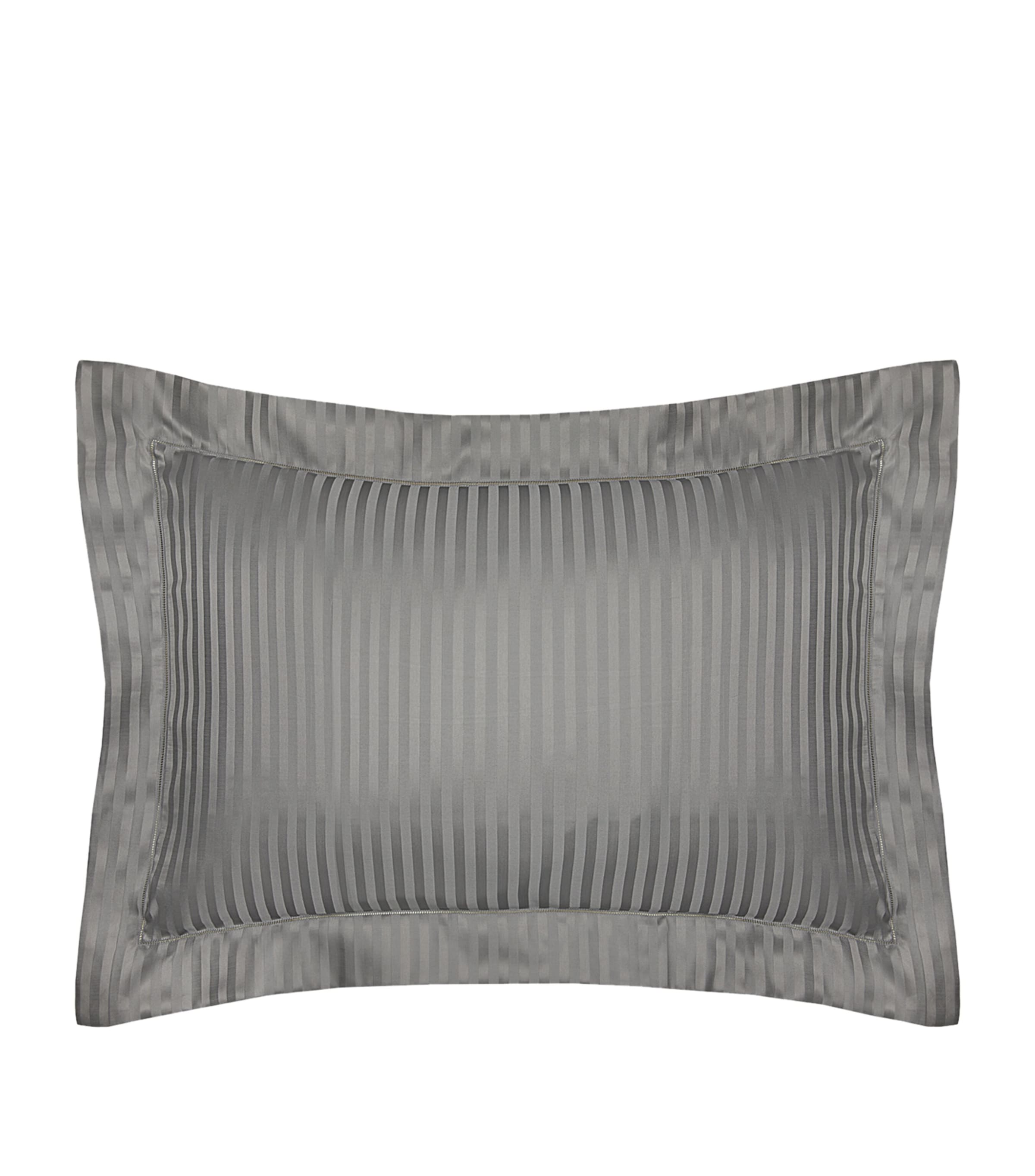 Pratesi Raso Rigato Pillowcase In Grey