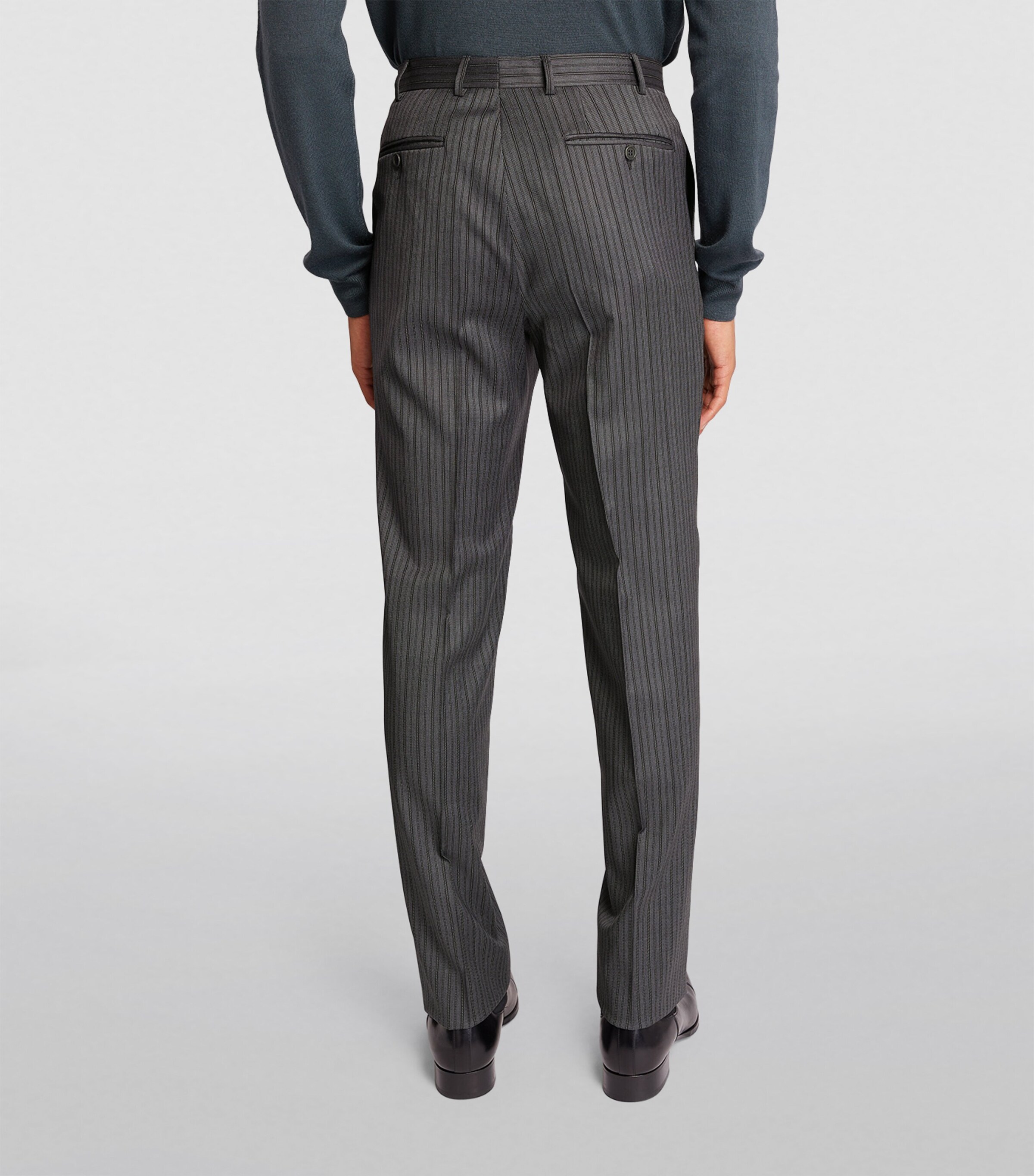 Canali Mens Wool Morning Suit Trousers Grey Image 4