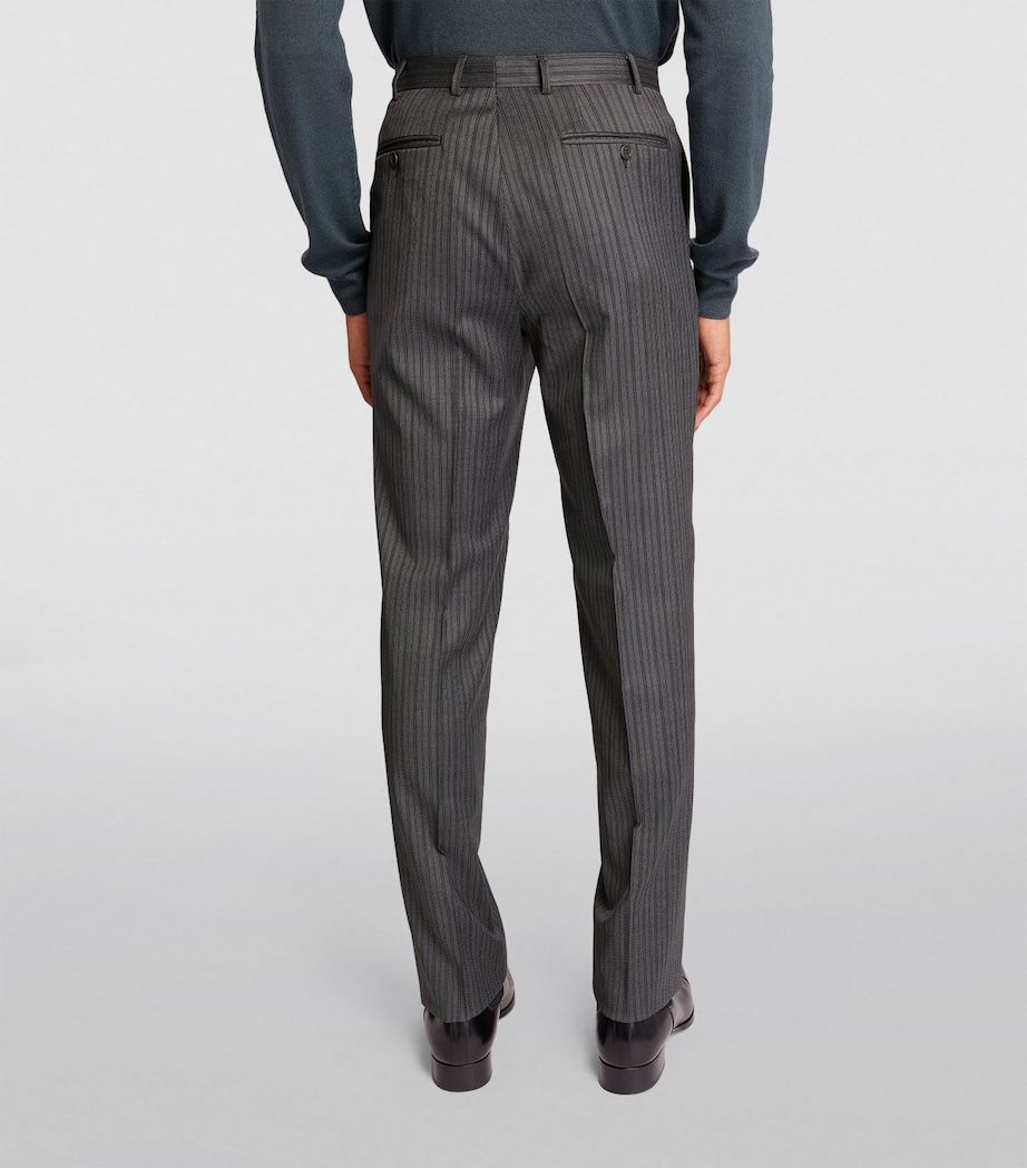 Canali Mens Wool Morning Suit Trousers Grey Image 4