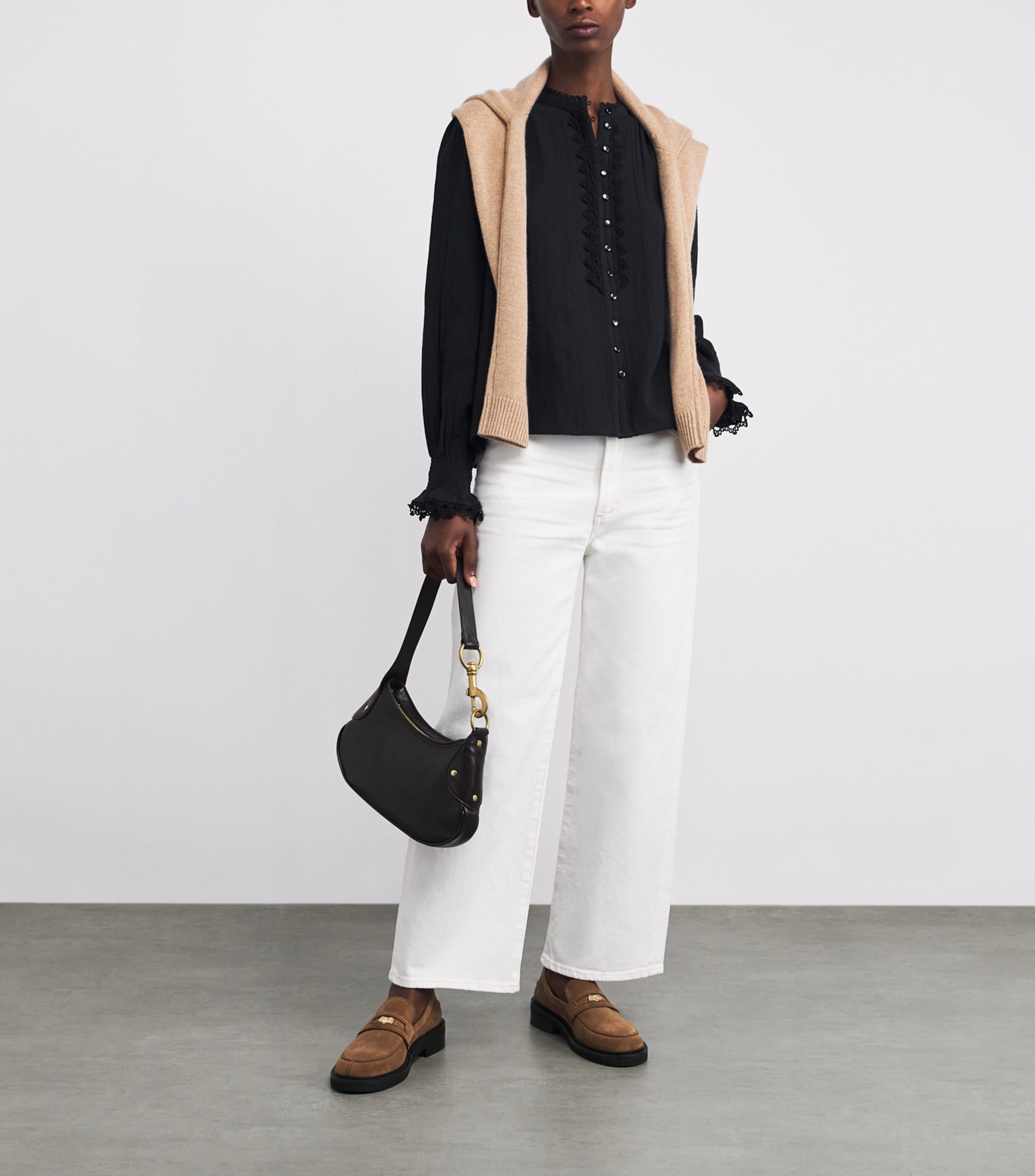 Cotton Embroidered Blouse NAVY Image 2