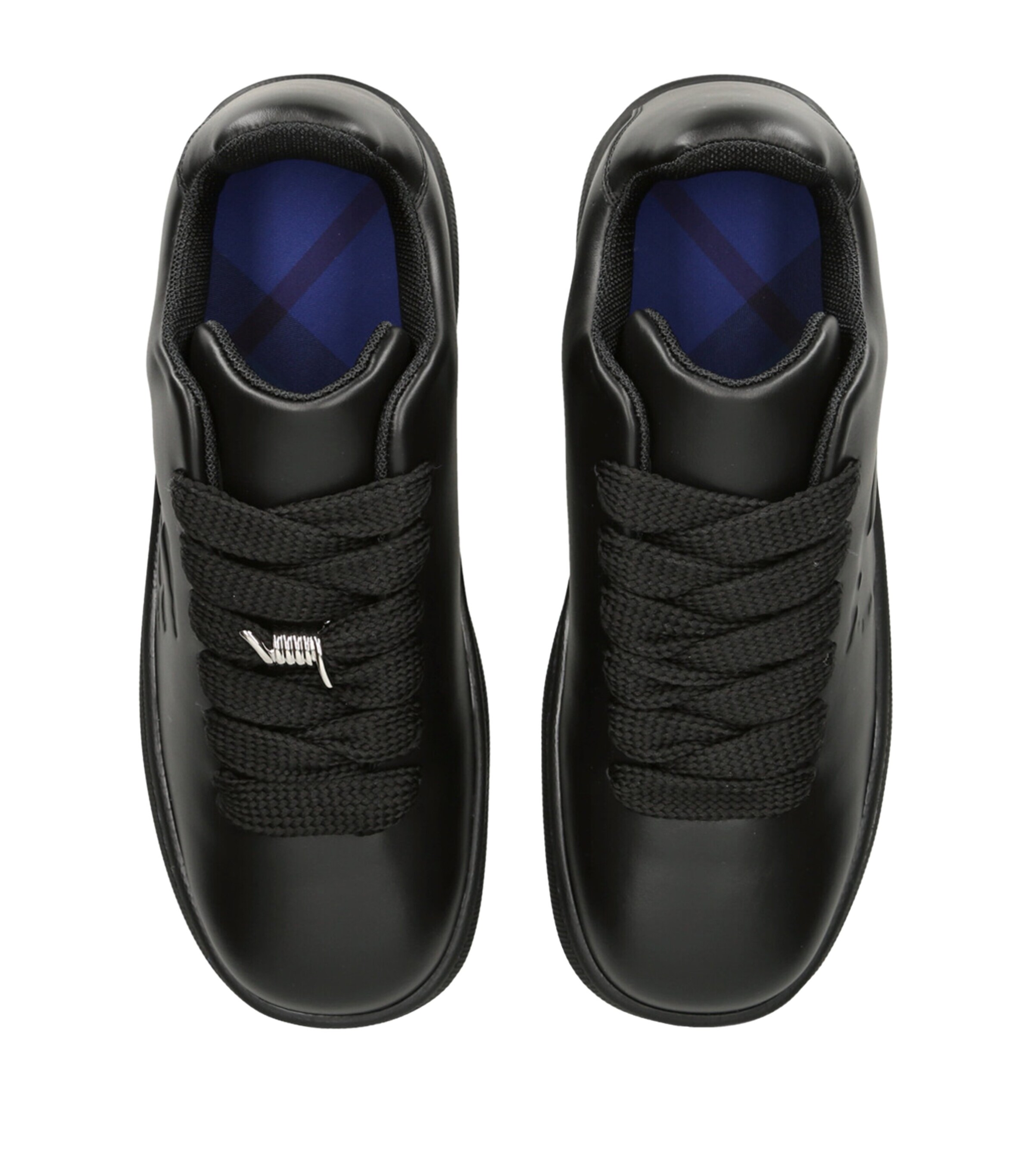 Leather Embossed Box Sneakers BLACK Image 4