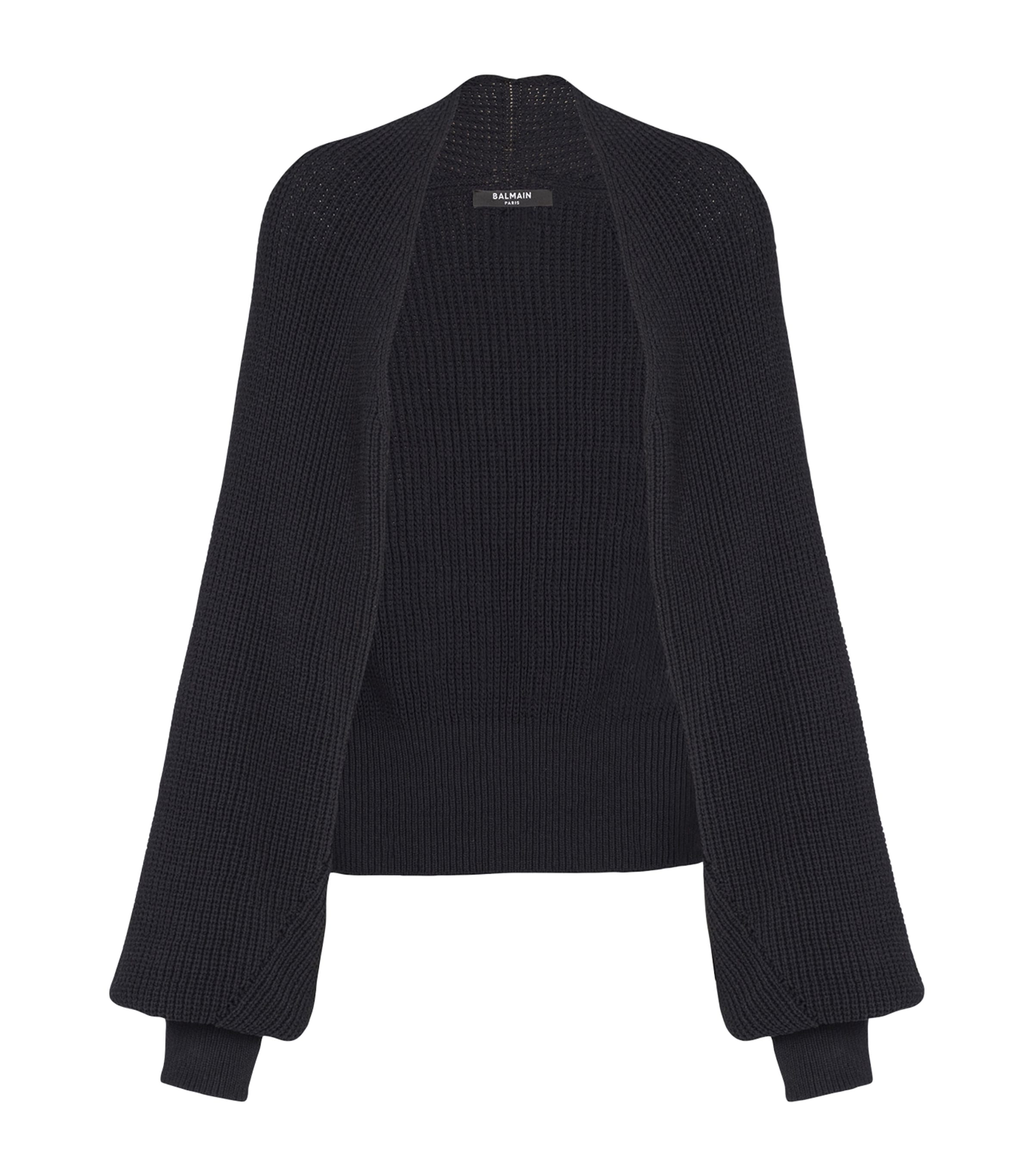 Balmain Rib-Knit Bolero Cardigan Noir Image 1