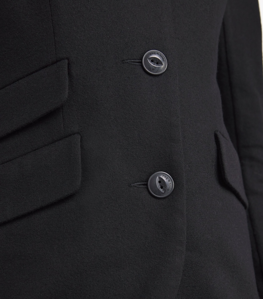 Wool Stand-Collar Slade Blazer BLACK Image 6