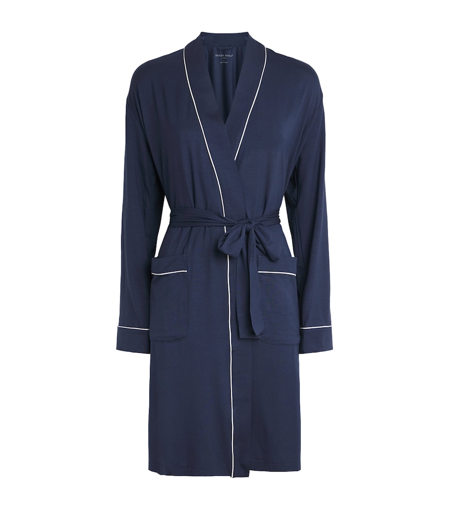 Derek Rose Womens Micro Modal Lara Robe Navy Image 1