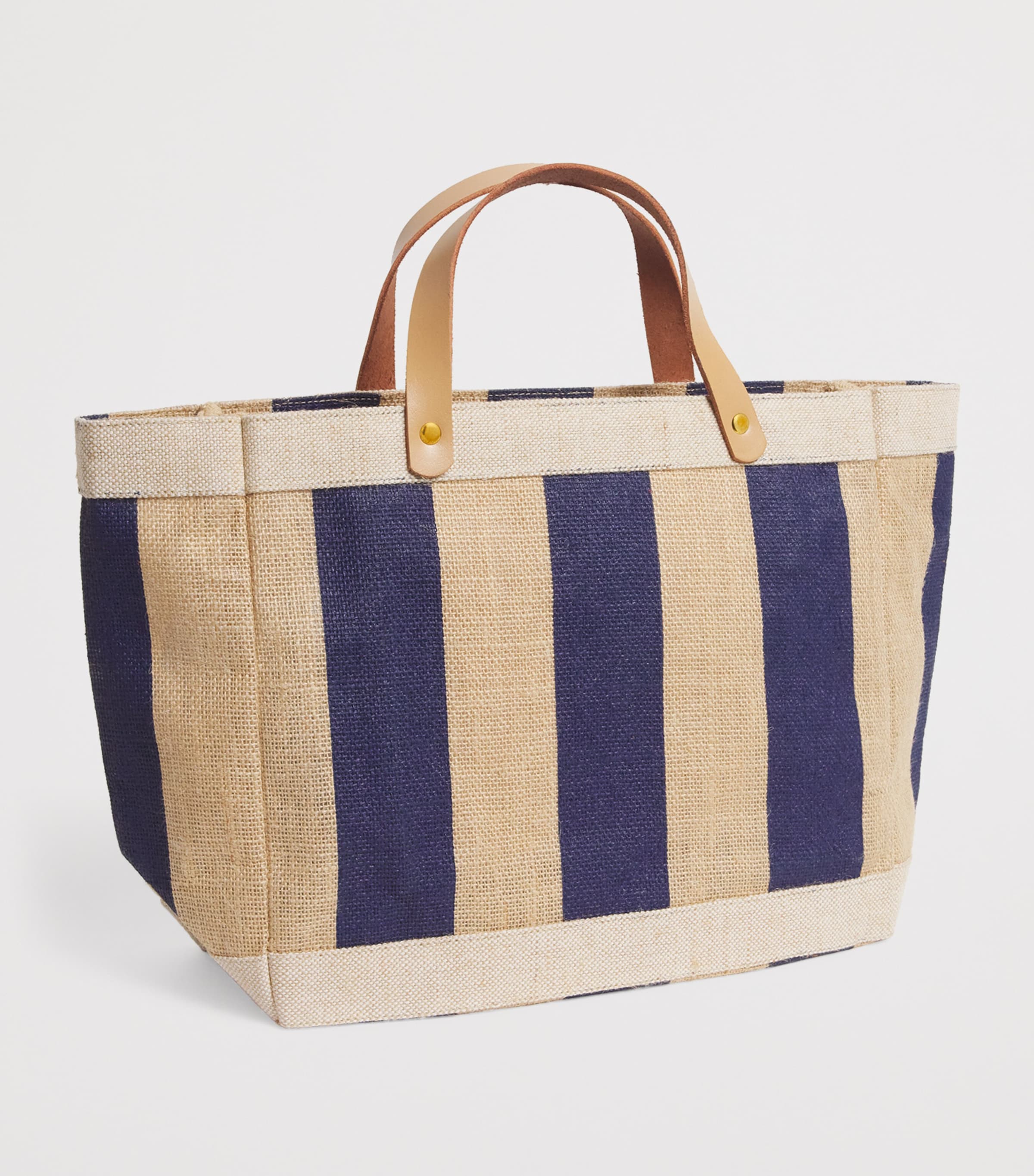 Small Canvas Stripe Knightsbridge Shopper Bag BLUE Image 2
