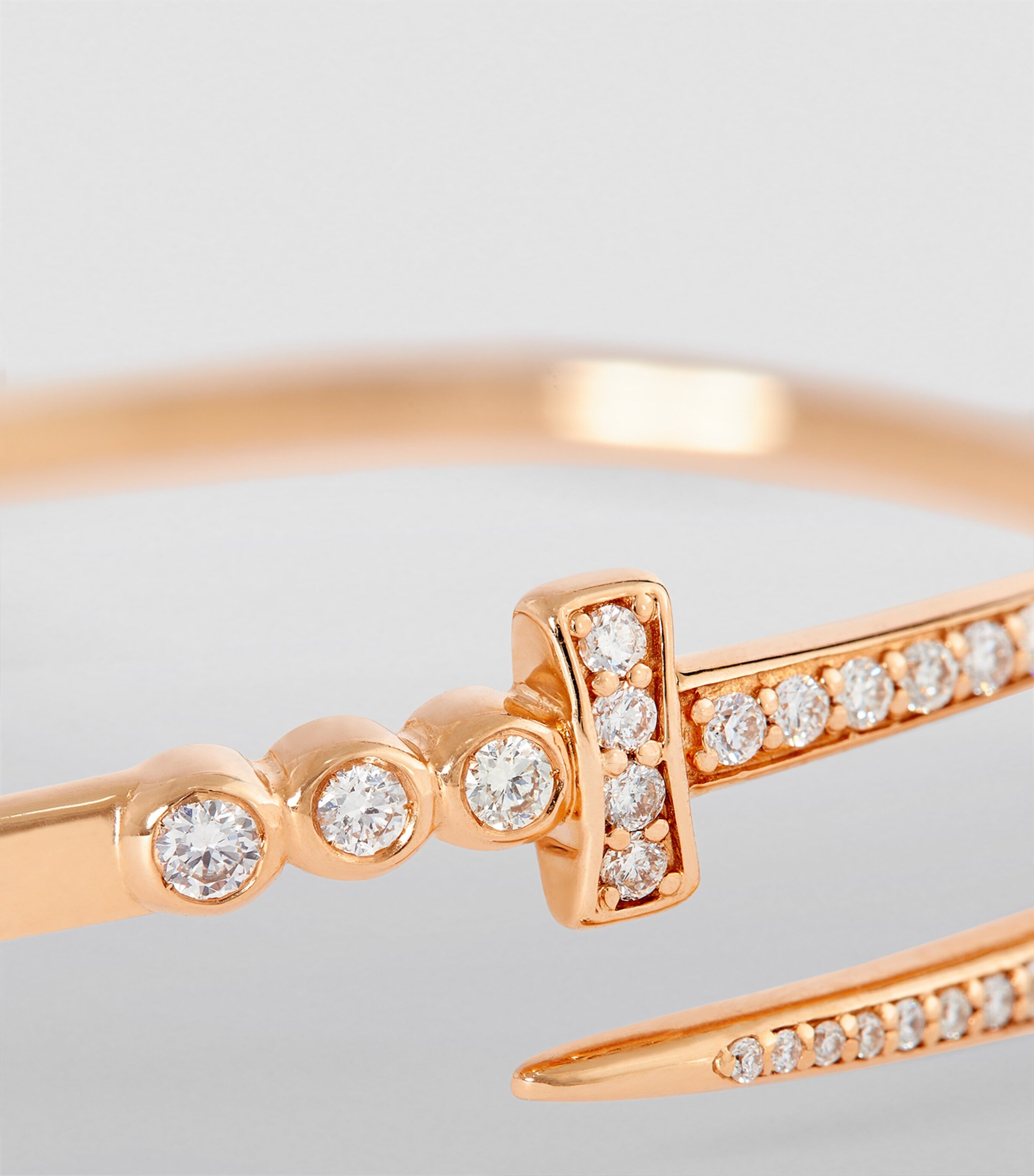 Rose Gold and Diamond Sword of Light Bangle ROSE GOLD Image 3