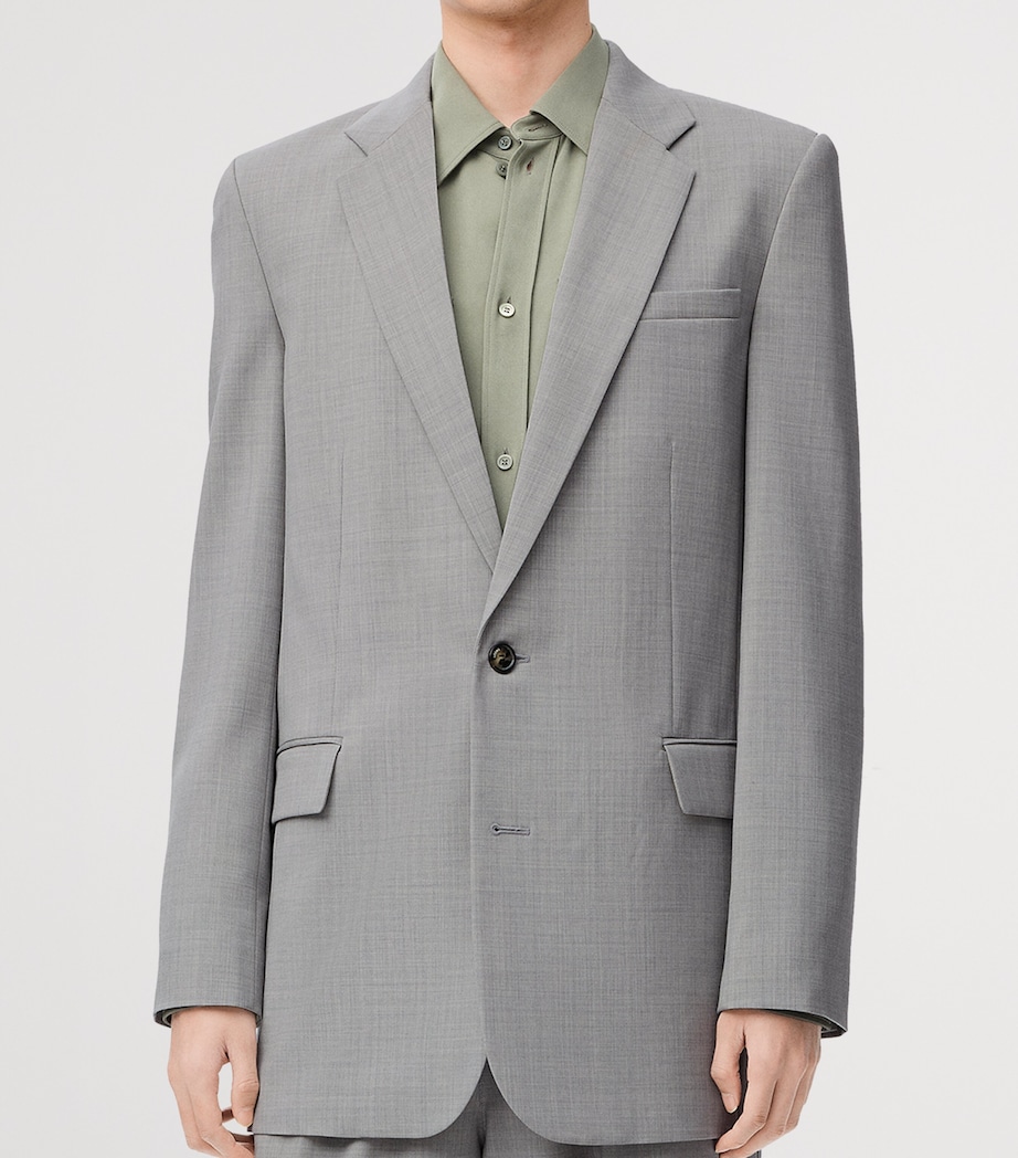 Wool-Blend Single-Breasted Blazer GREY Image 3