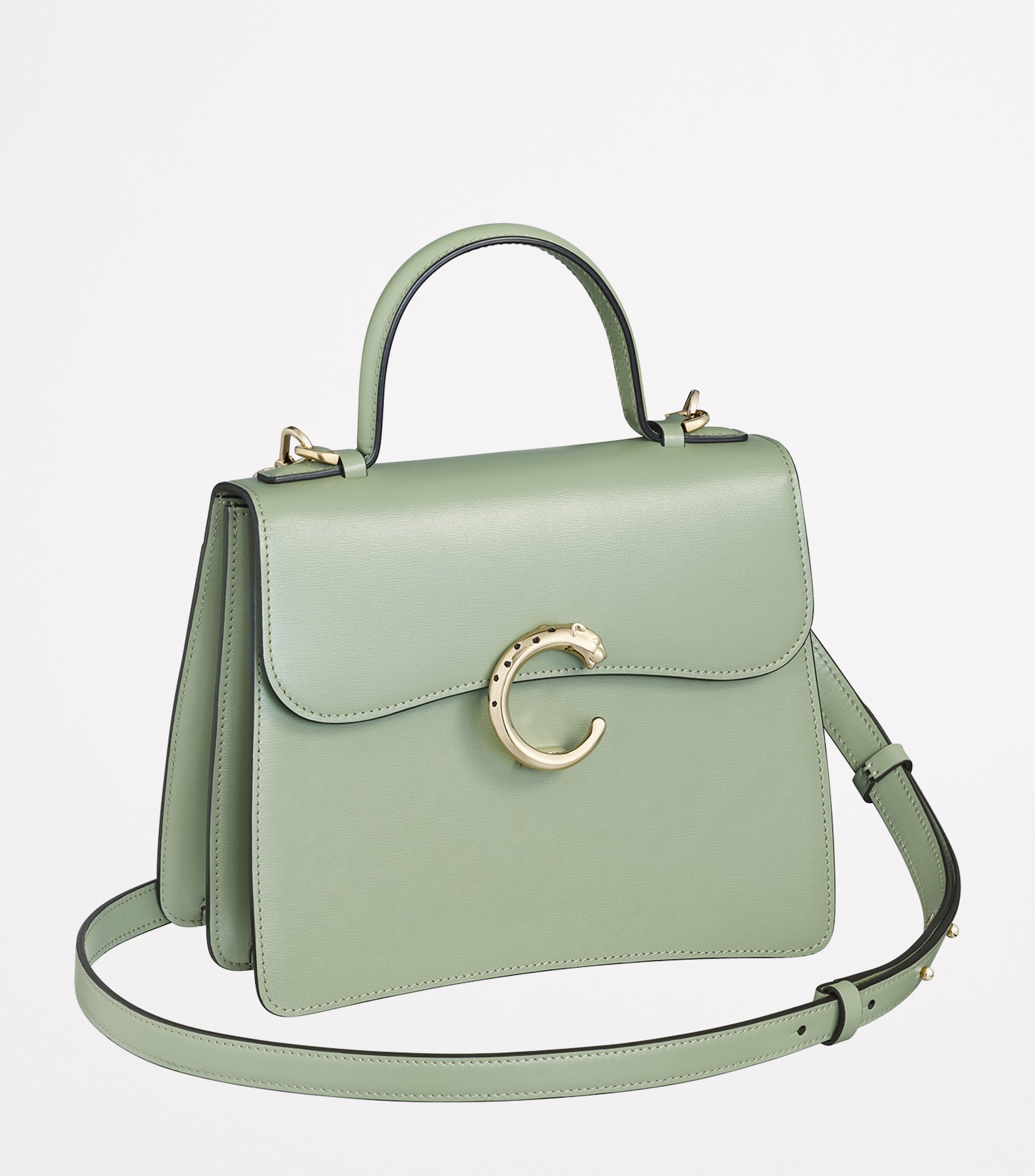 Small Leather Panthère C de Cartier Top-Handle Bag SAGE GREEN Image 2