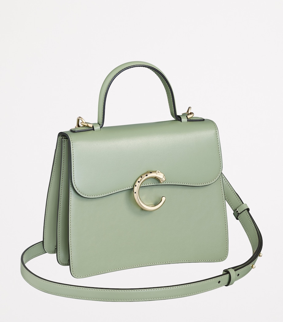 Small Leather Panthère C de Cartier Top-Handle Bag SAGE GREEN Image 2