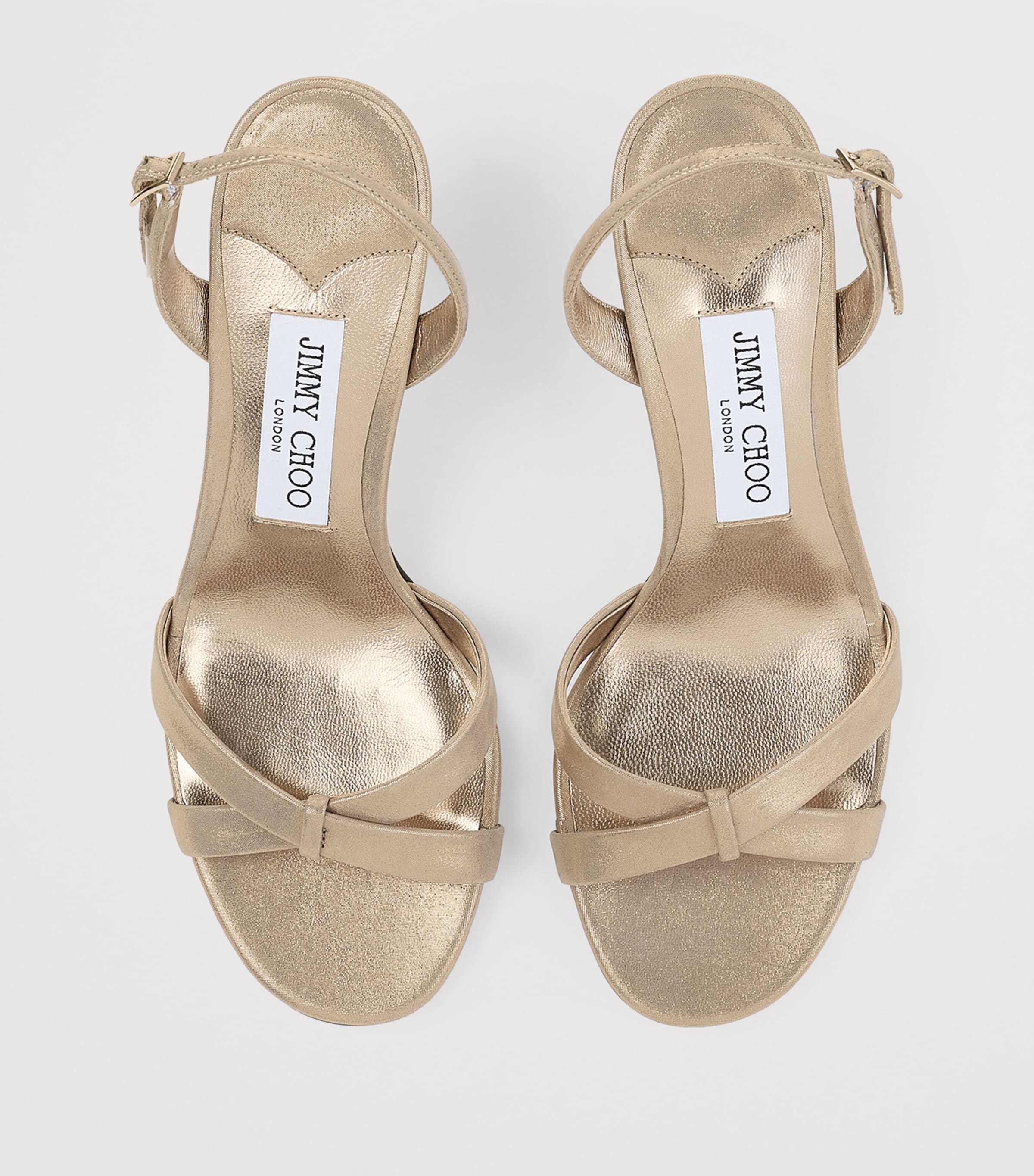 Elsy 70 Metallic Leather Sandals GOLD Image 2