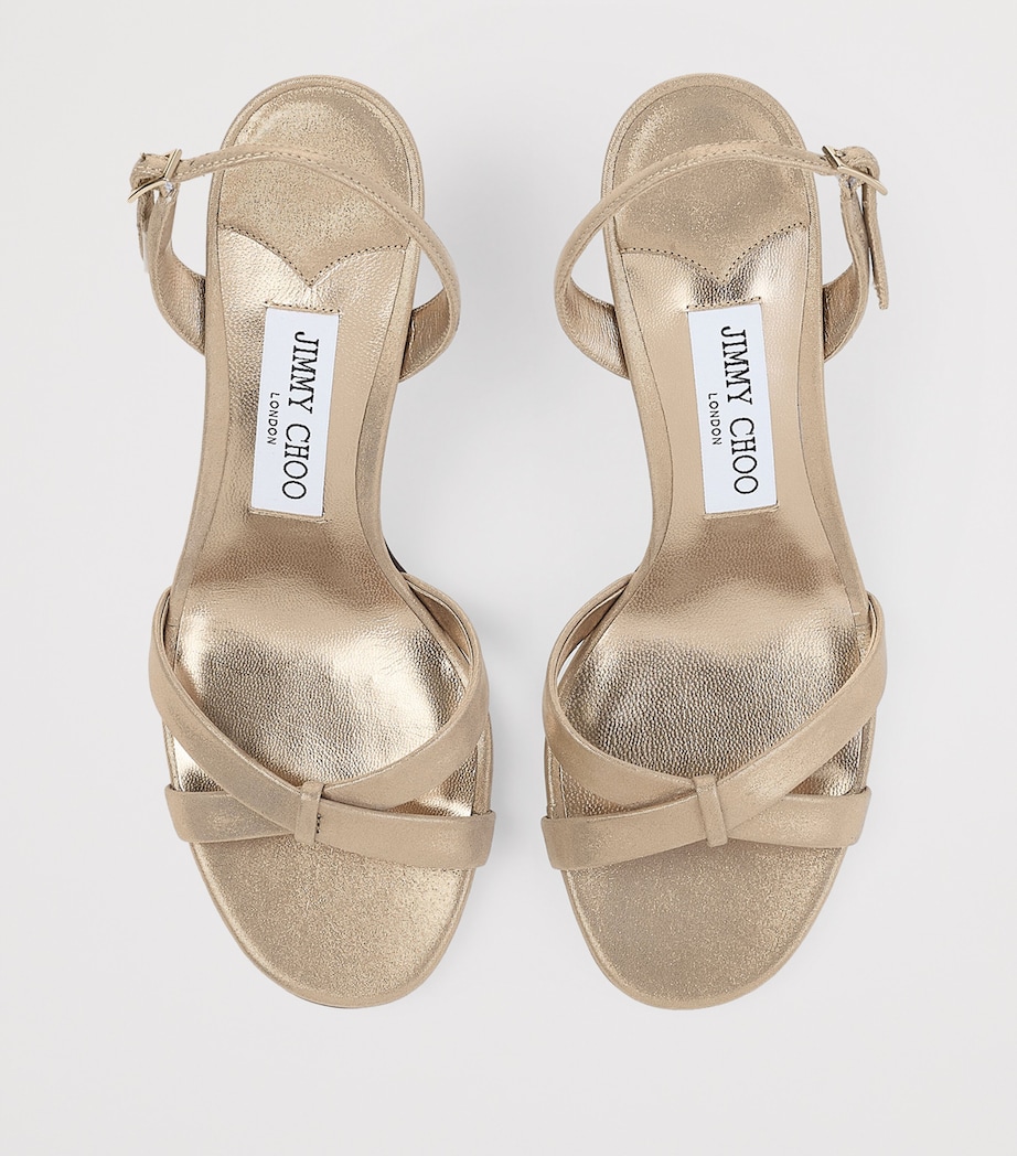 Elsy 70 Metallic Leather Sandals GOLD Image 2