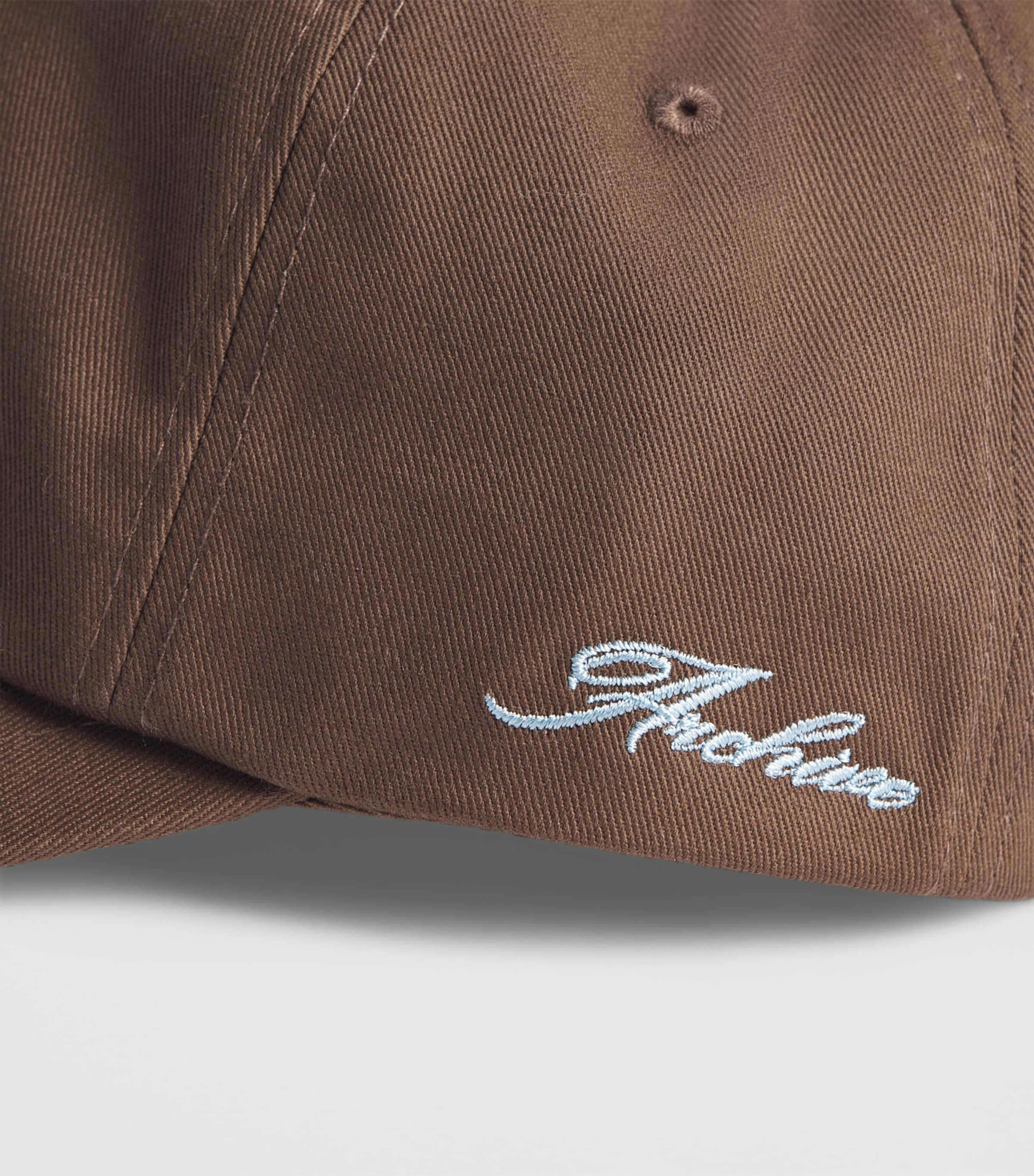 System Cotton Embroidered Logo Cap Brown Image 5
