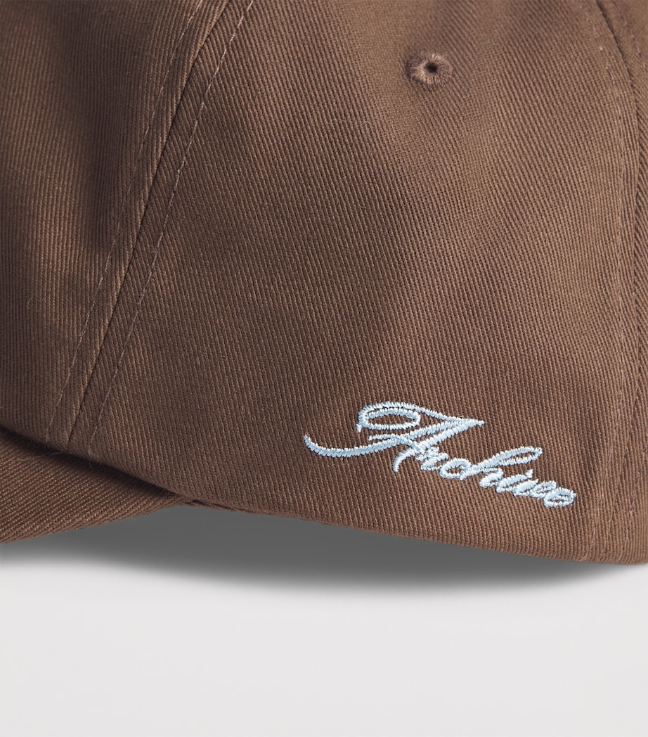 System Cotton Embroidered Logo Cap Brown Image 5