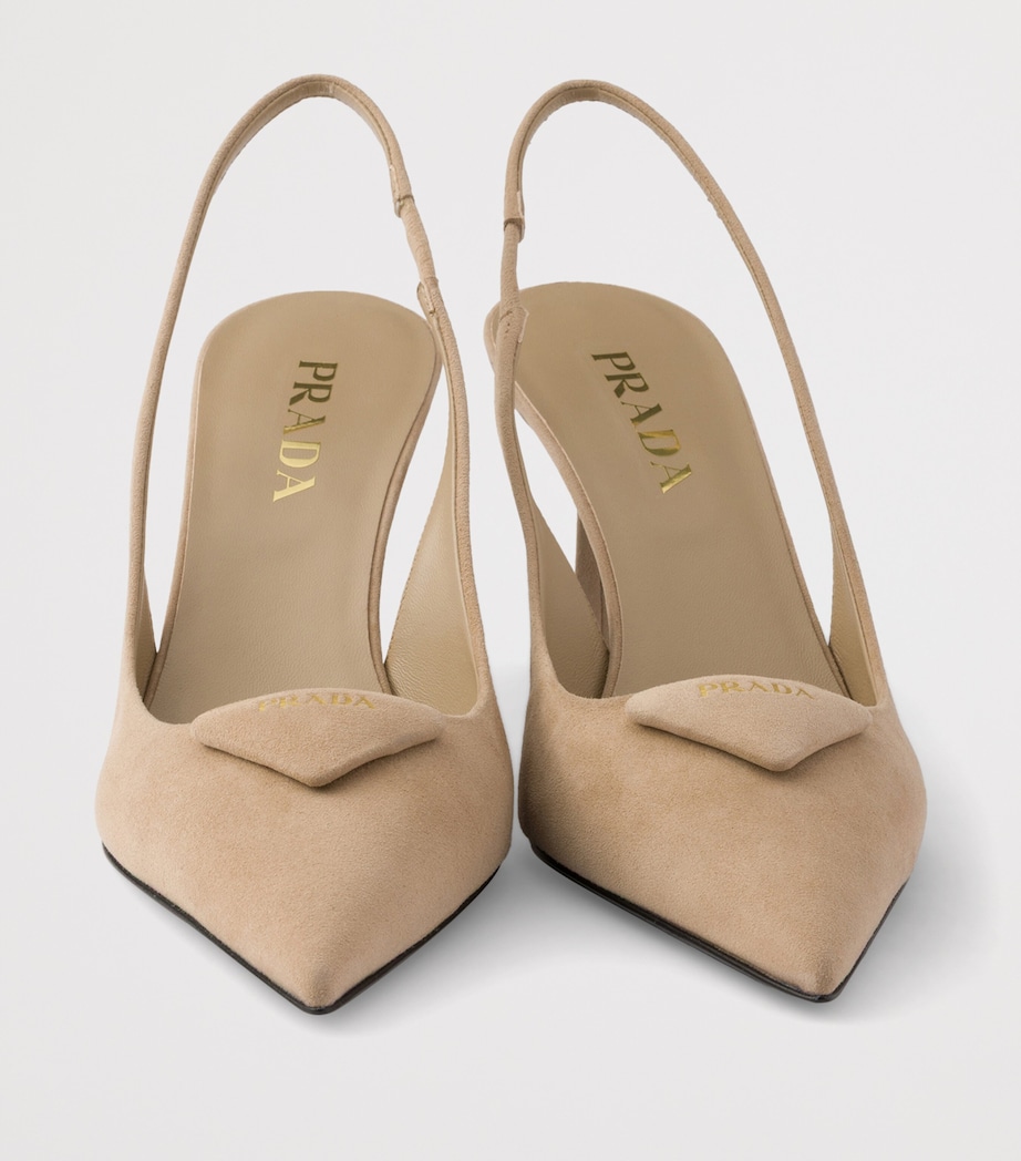 Prada Suede Slingback Pumps 75 Neutral Image 5