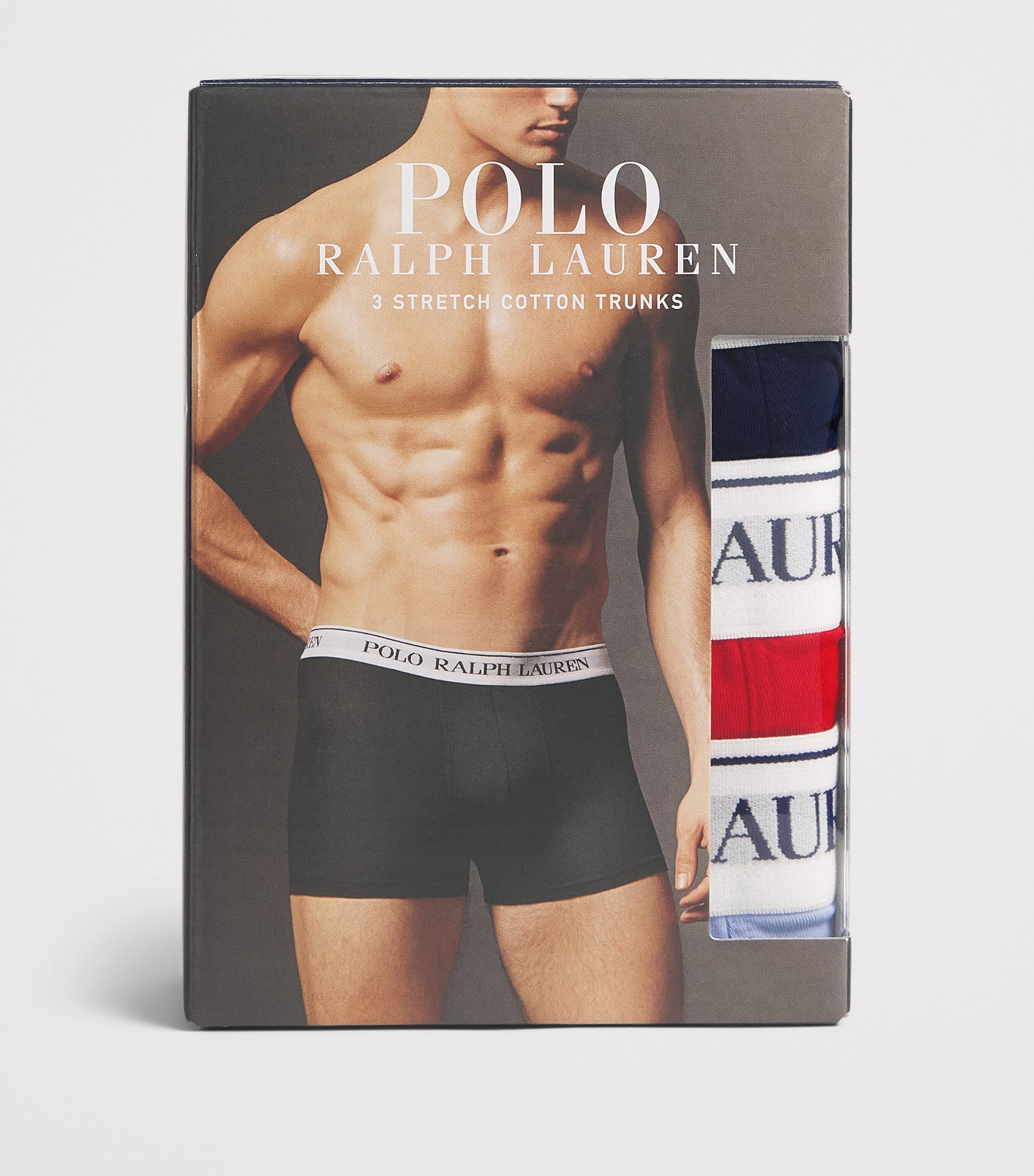 Polo Ralph Lauren Mens Stretch-Cotton Classic Trunks (Pack of 3) Navy/rl Red/pebble B Image 4