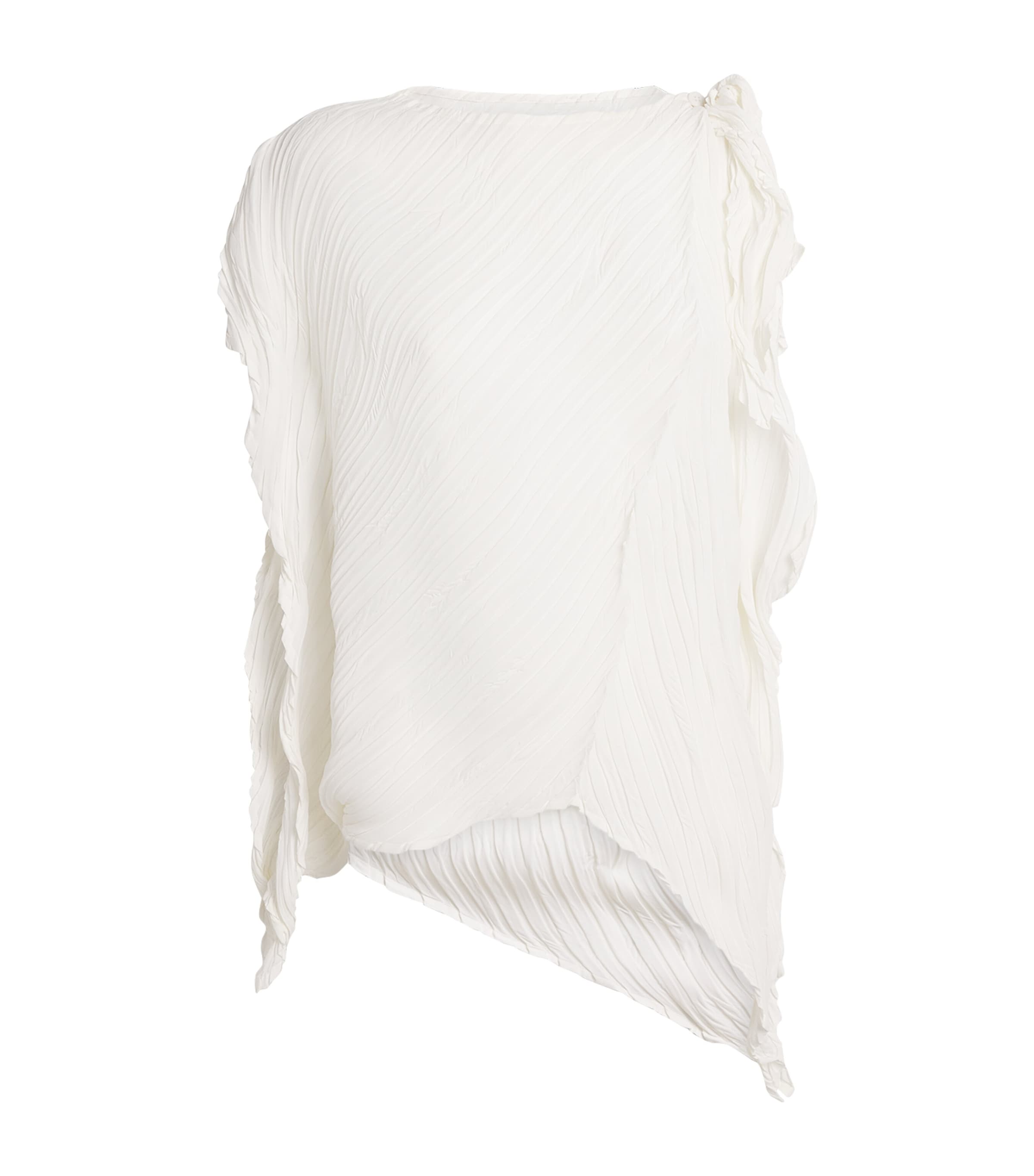 Issey Miyake Wrinkled And Twisted Maxi Dress In White