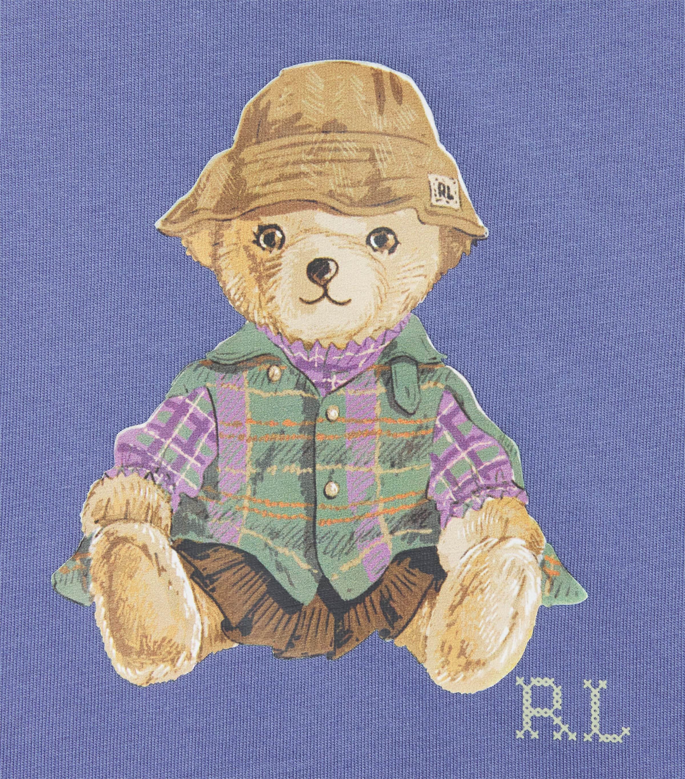 Ralph Lauren Kids Cotton Polo Bear Long-Sleeve T-Shirt (3-24 Months) Summer Purple Image 3