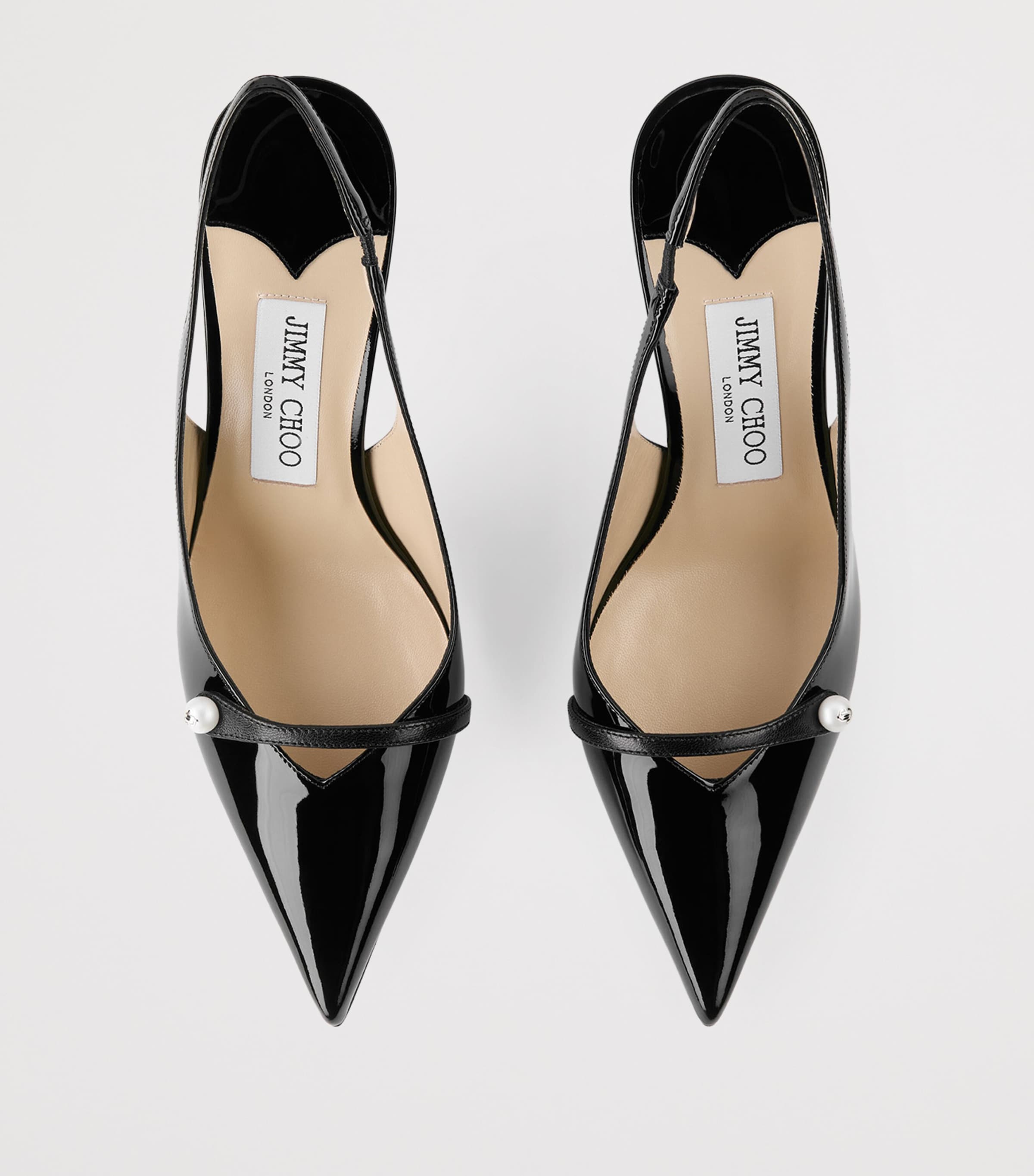 Amita 85 Leather Slingback Pumps BLACK/BLACK Image 3