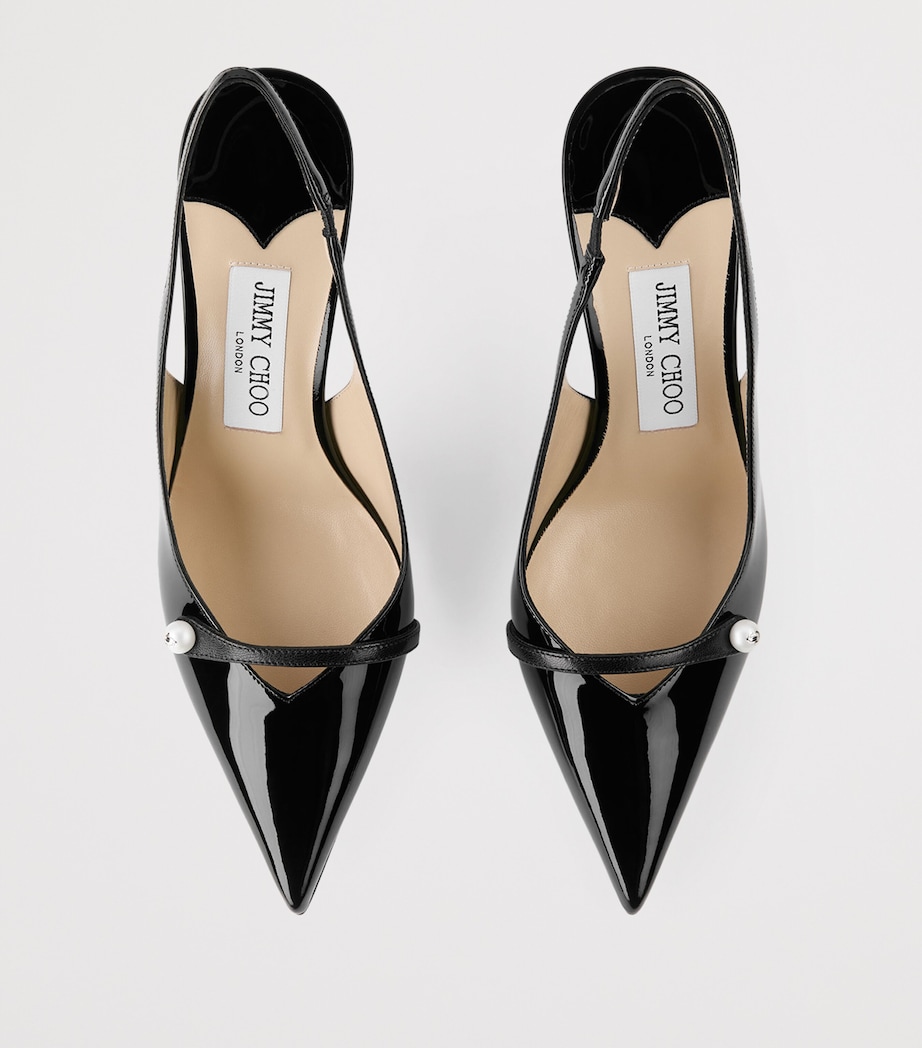 Amita 85 Leather Slingback Pumps BLACK/BLACK Image 3
