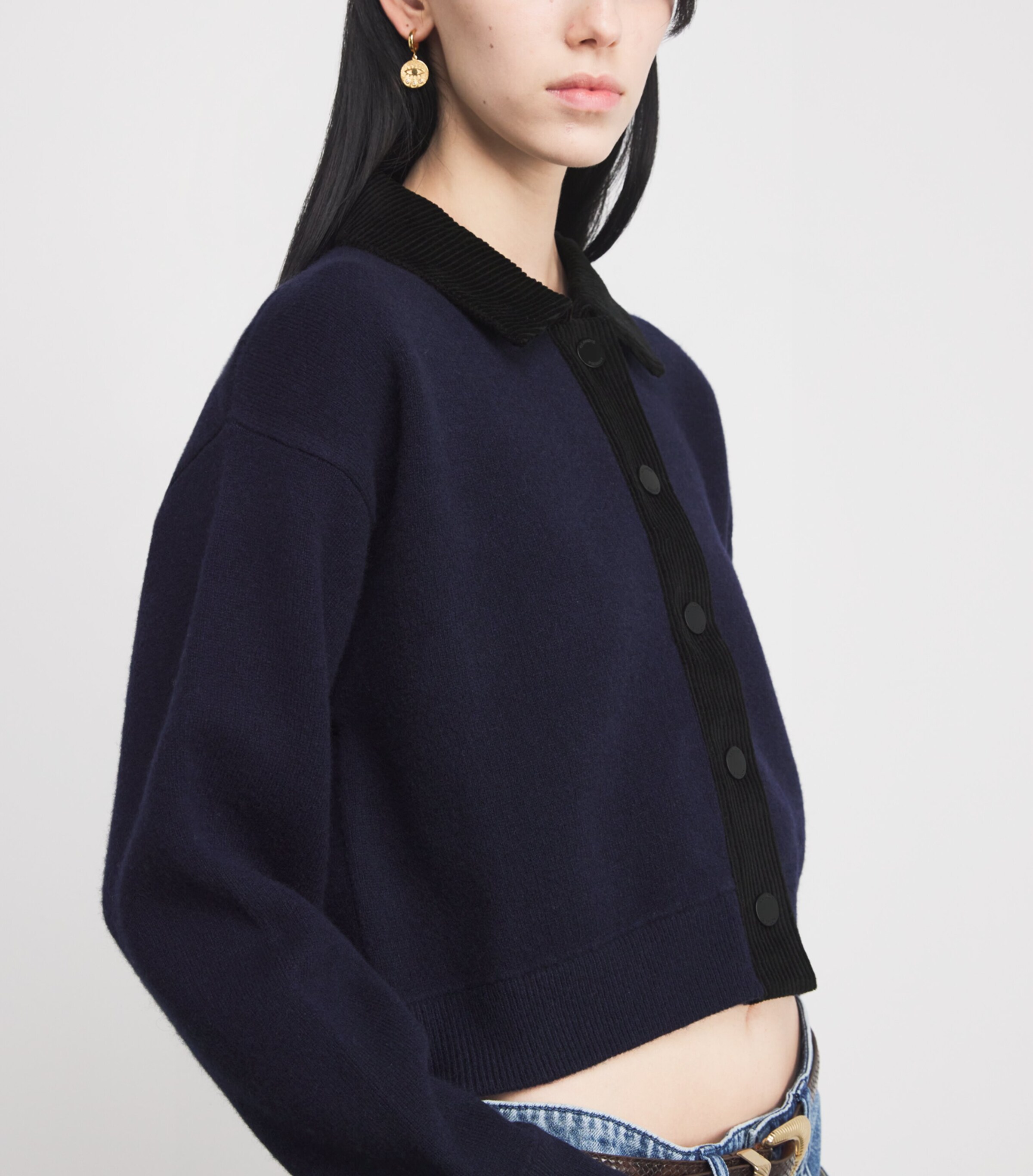 Claudie Pierlot Multi Corduroy-Collar Cardigan | Harrods US
