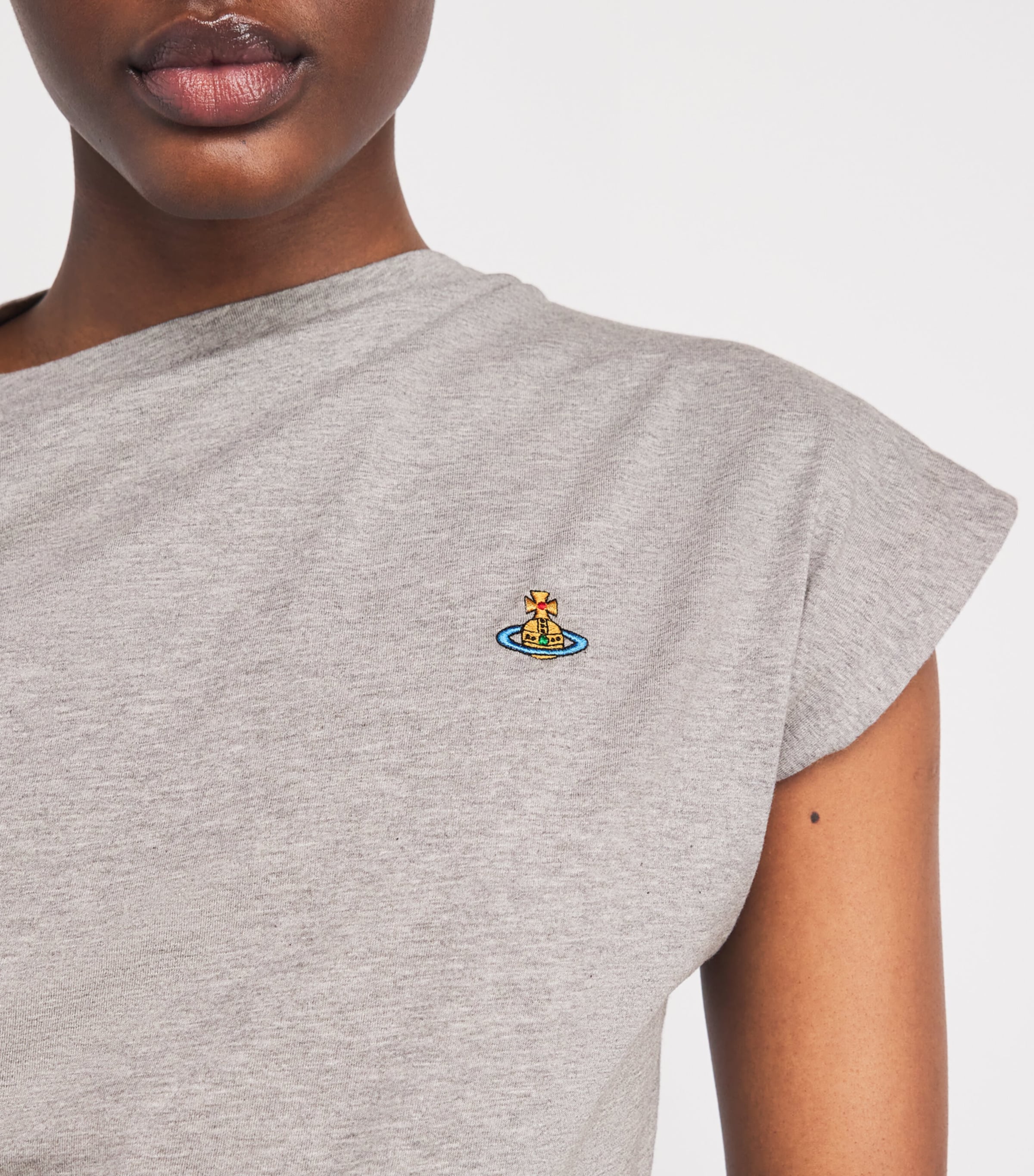 Vivienne Westwood*オーヴロゴ入 アシンメトリー Tシャツ Hebo Hebo asymmetric cotton jersey T-shirt in white - Vivienne