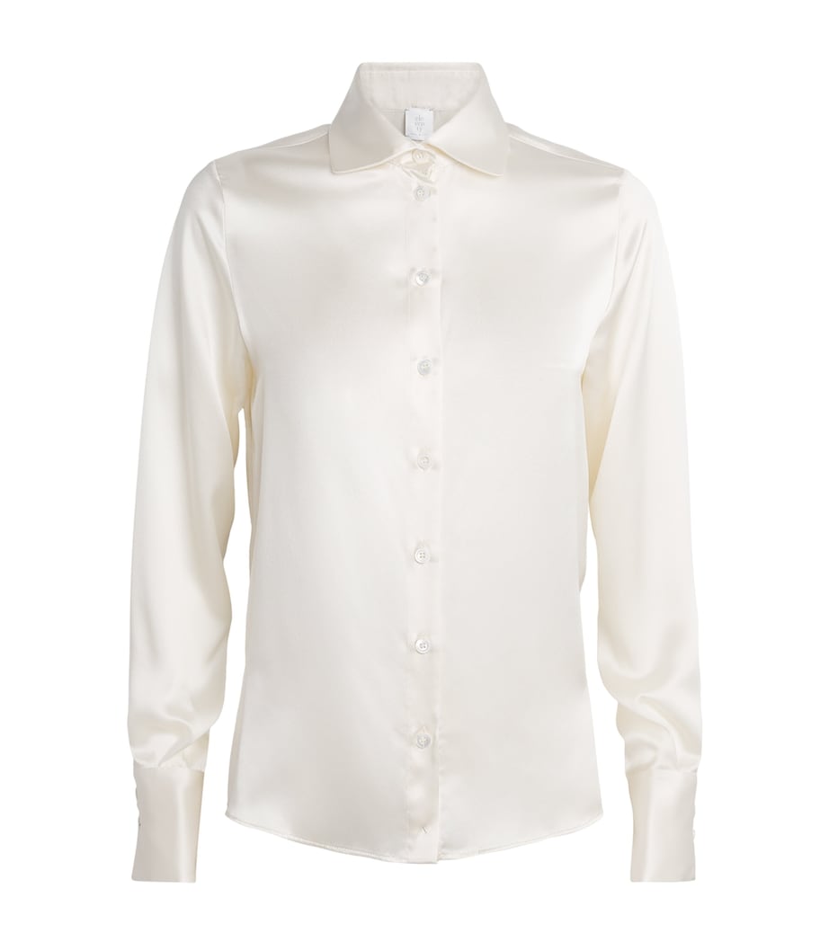 Eleventy Womens Silk Long-Sleeve Shirt Avorio Image 1