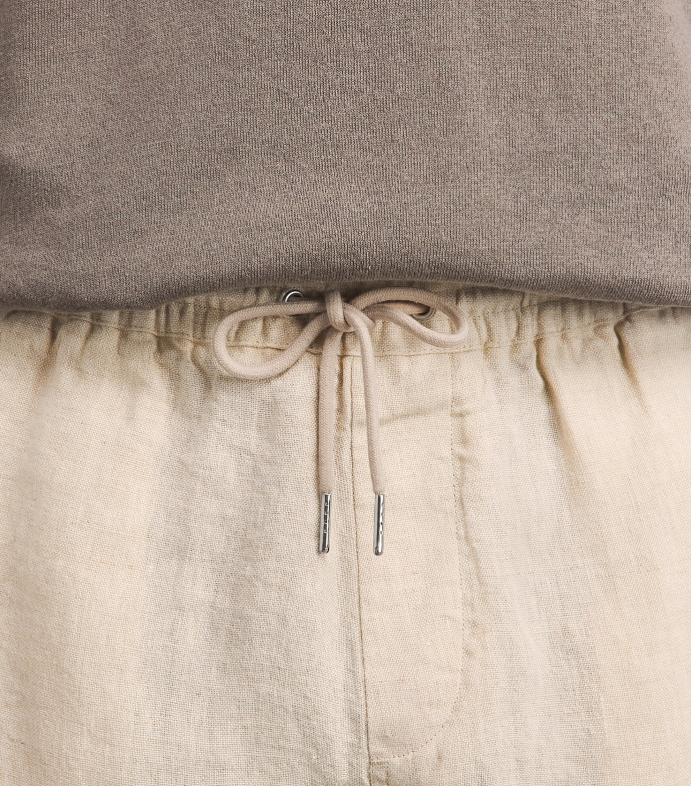 NN07 Mens Linen Drawstring Gregor Shorts Oat Image 3