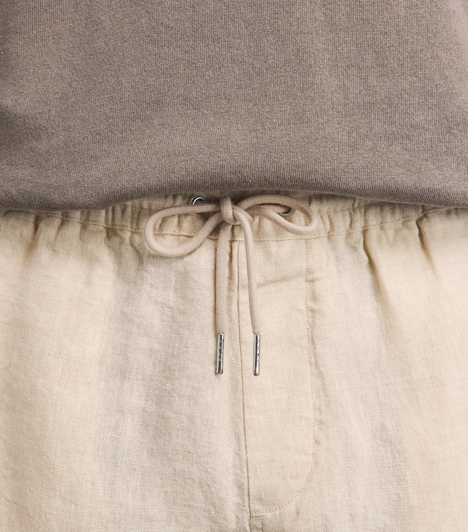NN07 Mens Linen Drawstring Gregor Shorts Oat Image 3