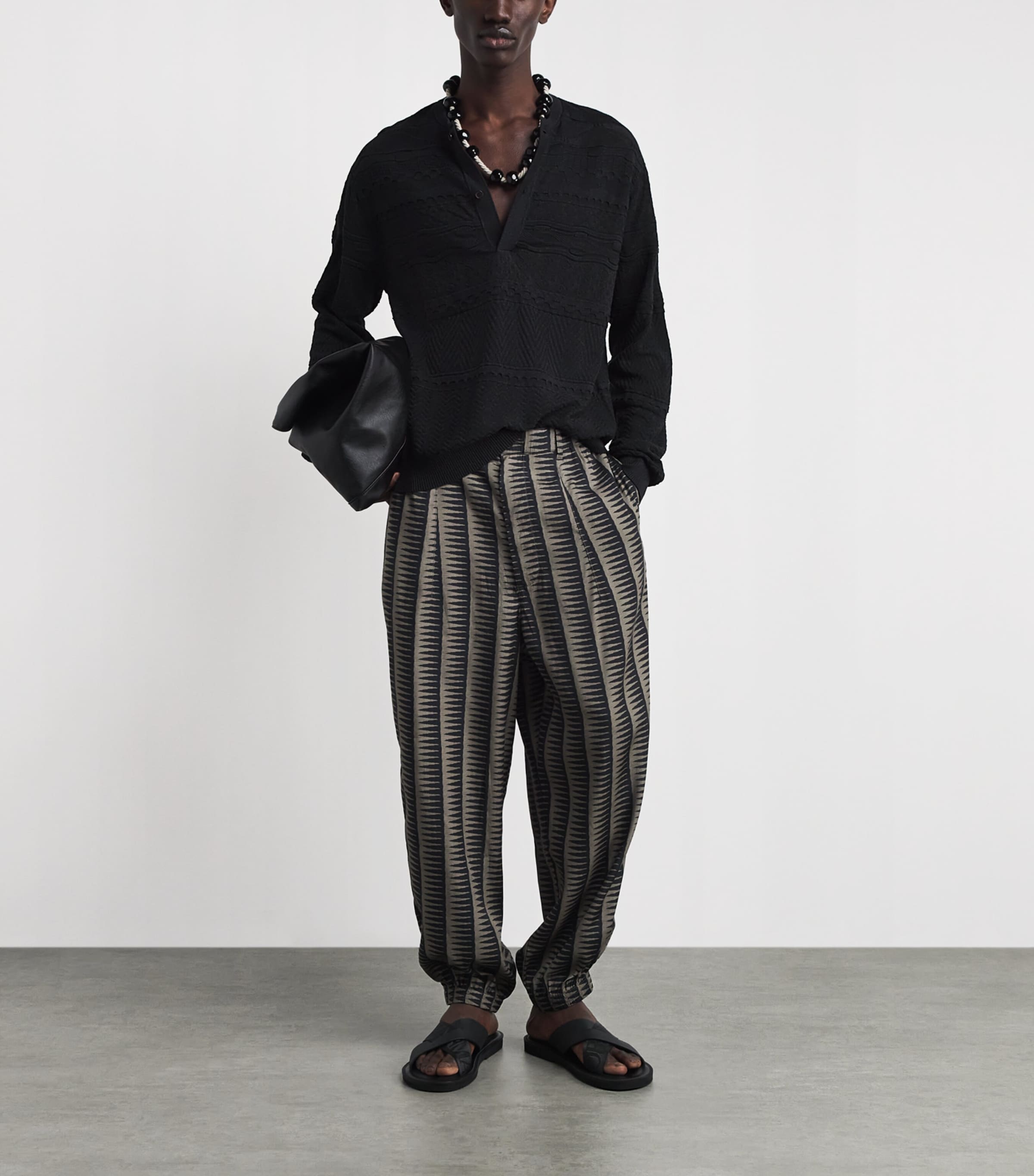 Knitted Long-Sleeve Henley Top UC001 Image 2