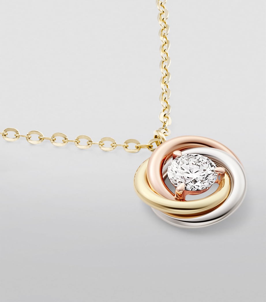 Mixed Gold and Diamond Trinity Necklace (36-40cm) MIXED GOLD Image 6