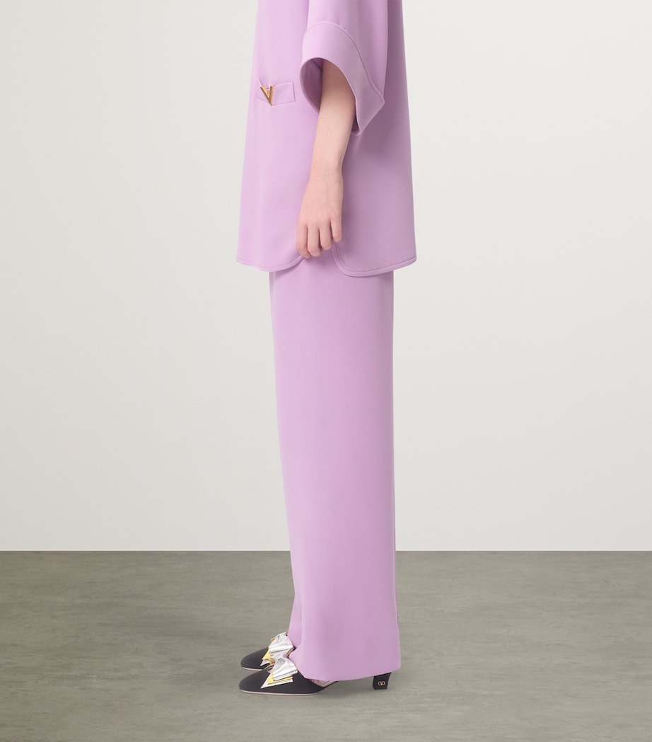 Valentino Womens Silk Wide-Leg Trousers Image 3