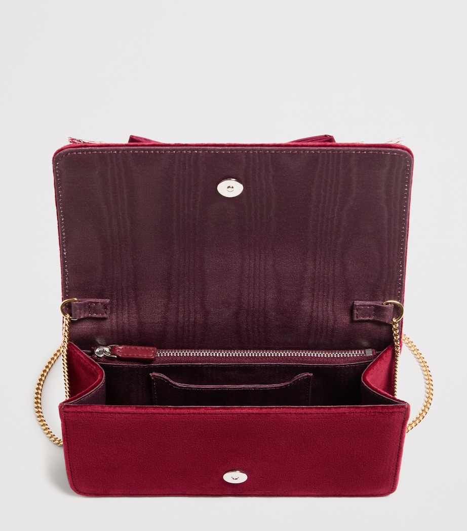 Mini Velvet VLogo Signature Bow Shoulder Bag DBL Image 5
