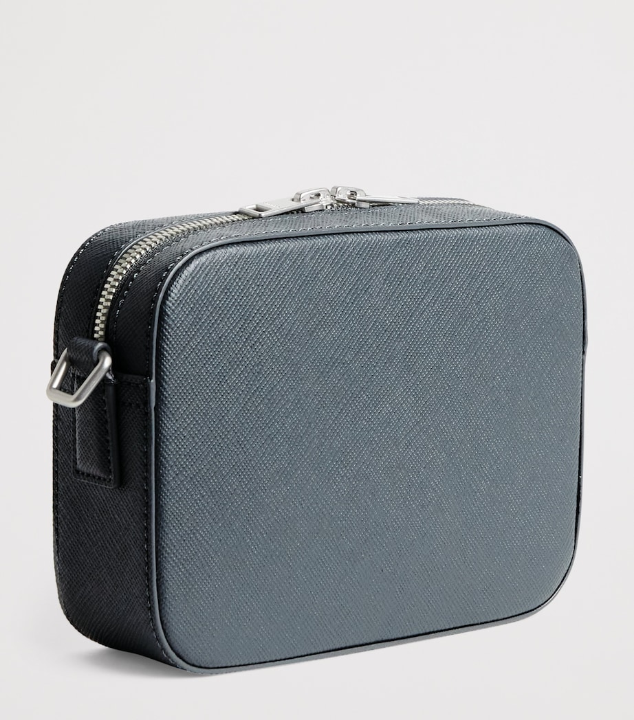 Mini Recycled Saffiano Leather Cross-Body Bag STEEL Image 3