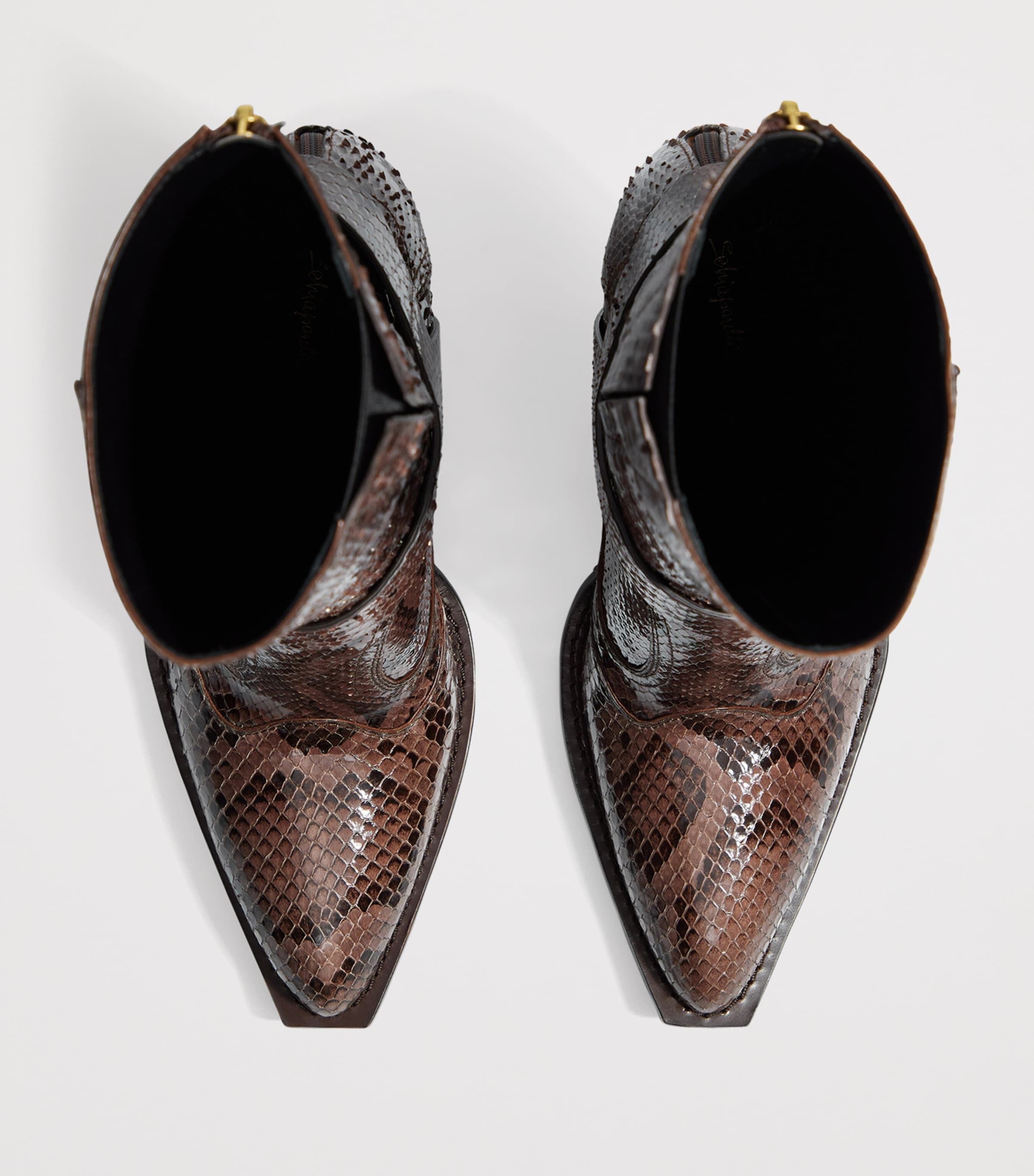 Python Skin Keyhole Ankle Boots 95 800 BROWN Image 5