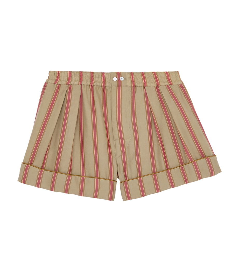 Saint Laurent Mens Cupro Stripe Pyjama Shorts Image 1