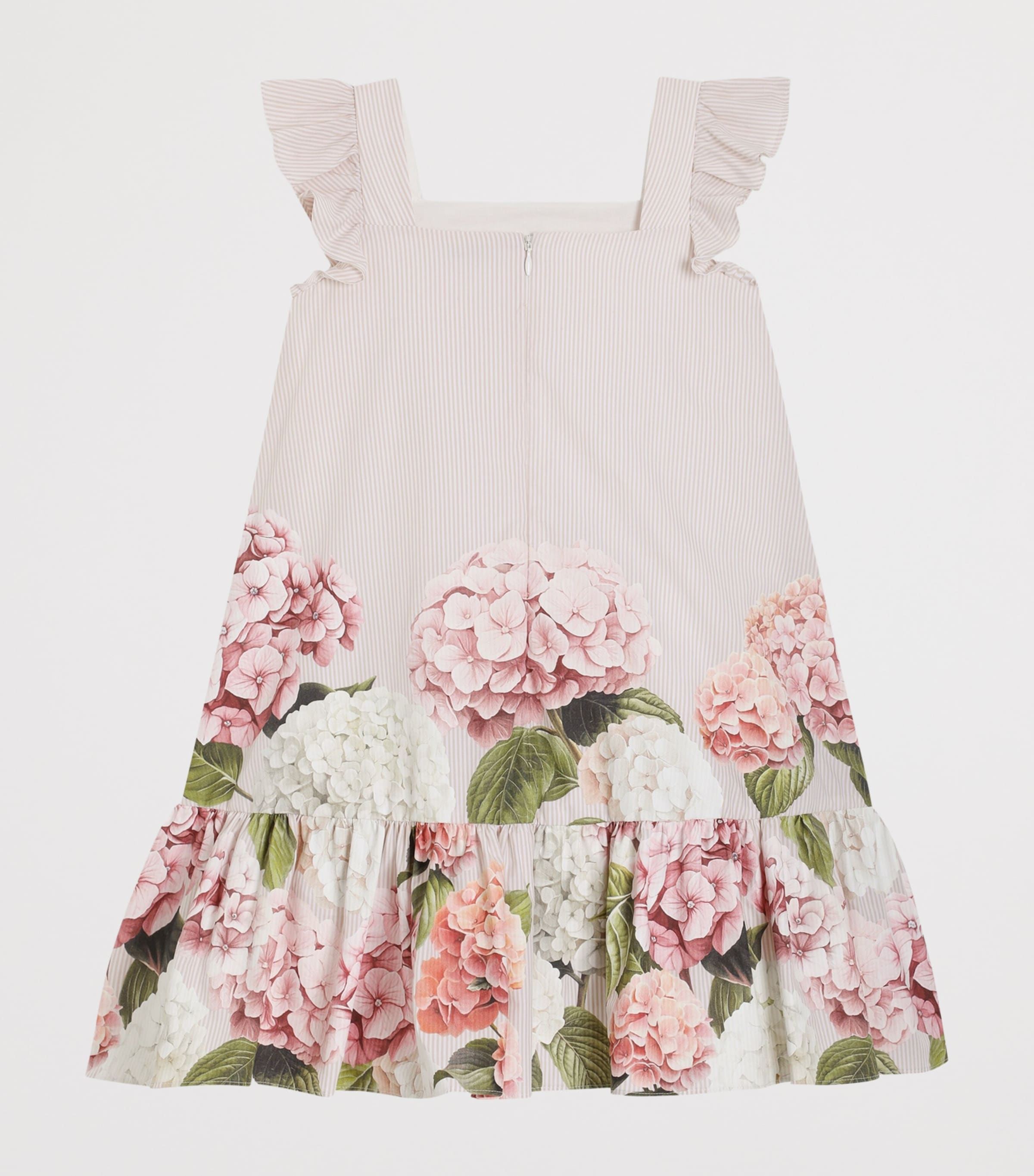 Dolce&Gabbana Kids Cotton Hydrangea Print Dress (8-12+ Years) Ortensie Fdo B Image 2