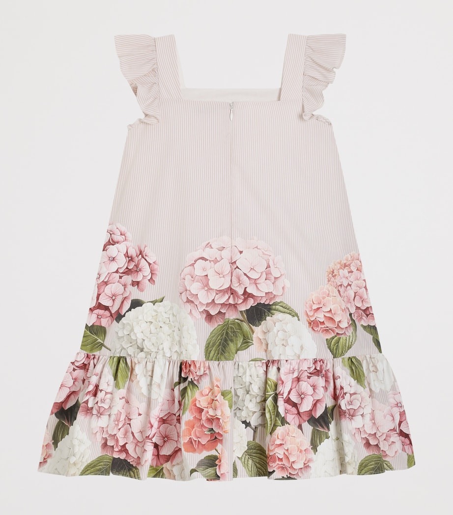 Dolce&Gabbana Kids Cotton Hydrangea Print Dress (8-12+ Years) Ortensie Fdo B Image 2