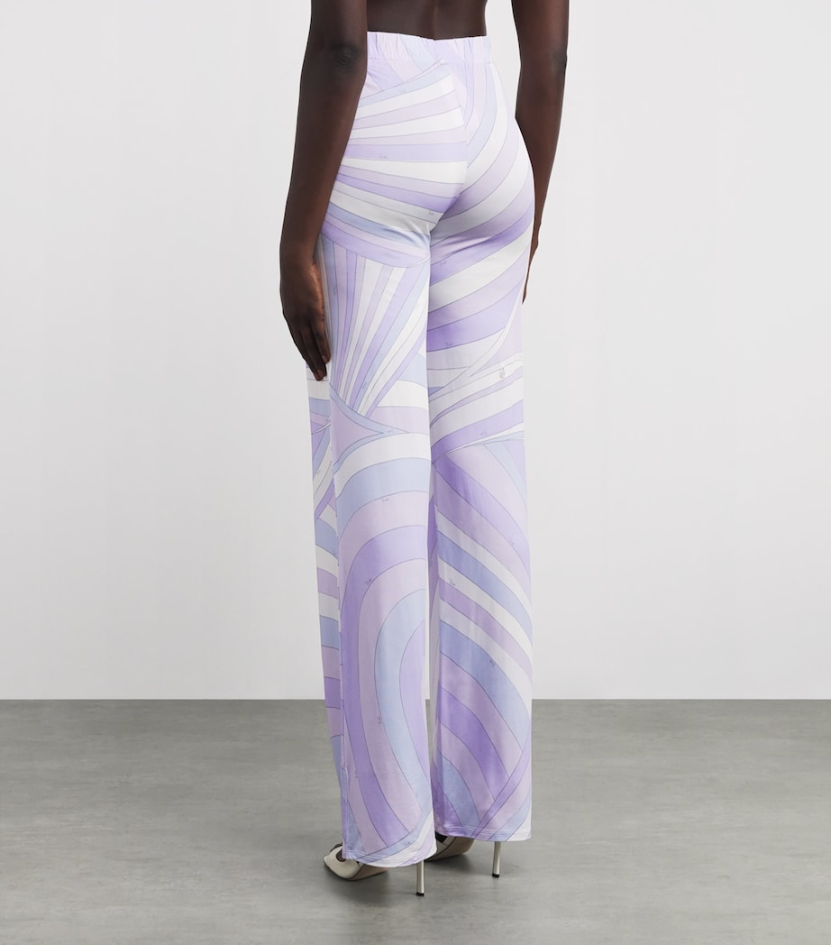 Satin Straight Trousers 009/LAVANDER Image 4