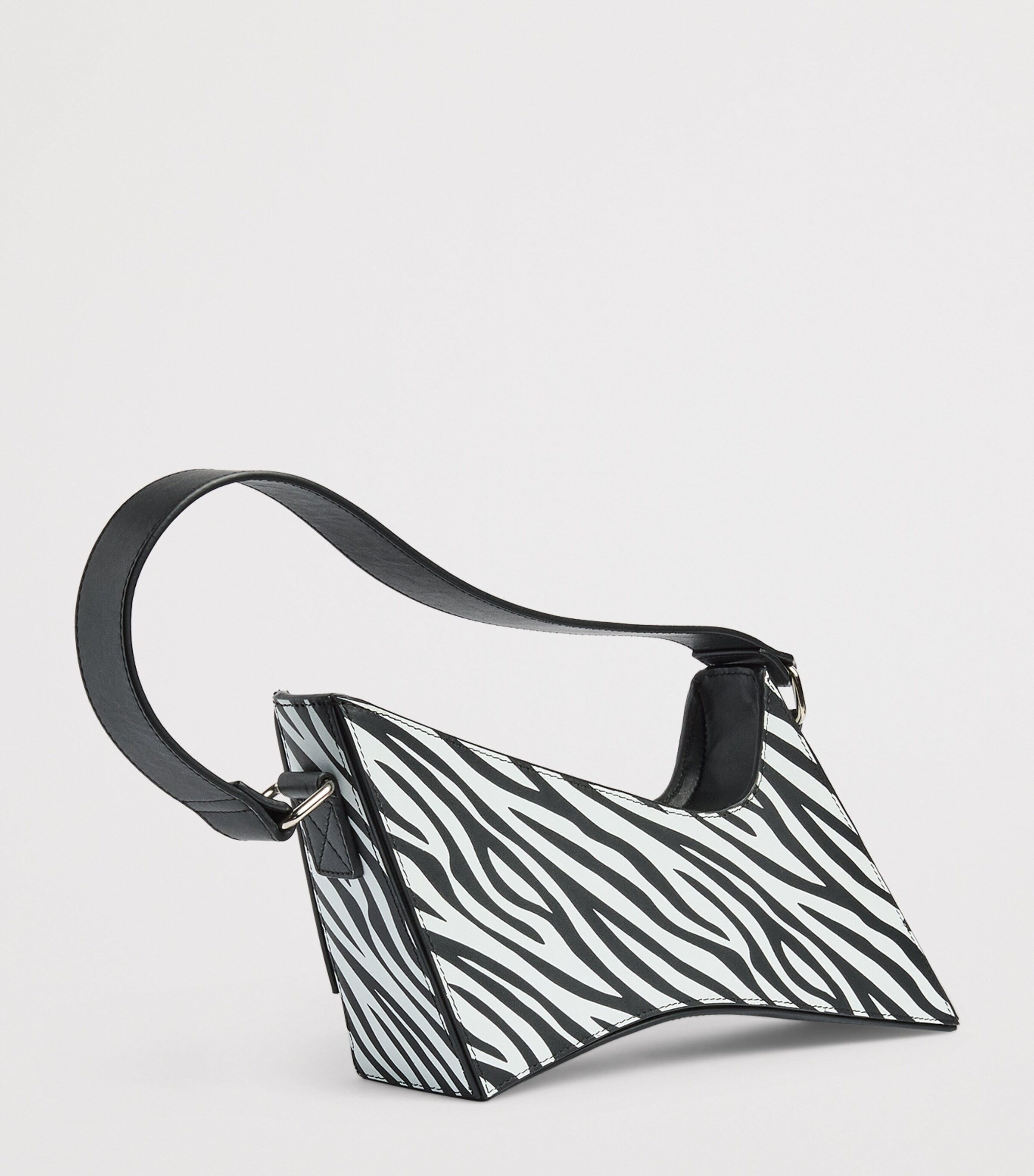 Talel Paris Leather Zebra Wave Shoulder Bag Zebra Image 3