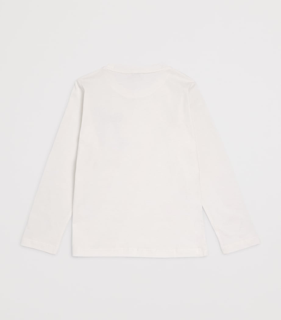 Long-Sleeve Ribbon T-Shirt (2-12 Years) 10LXMILK/LUREX Image 2