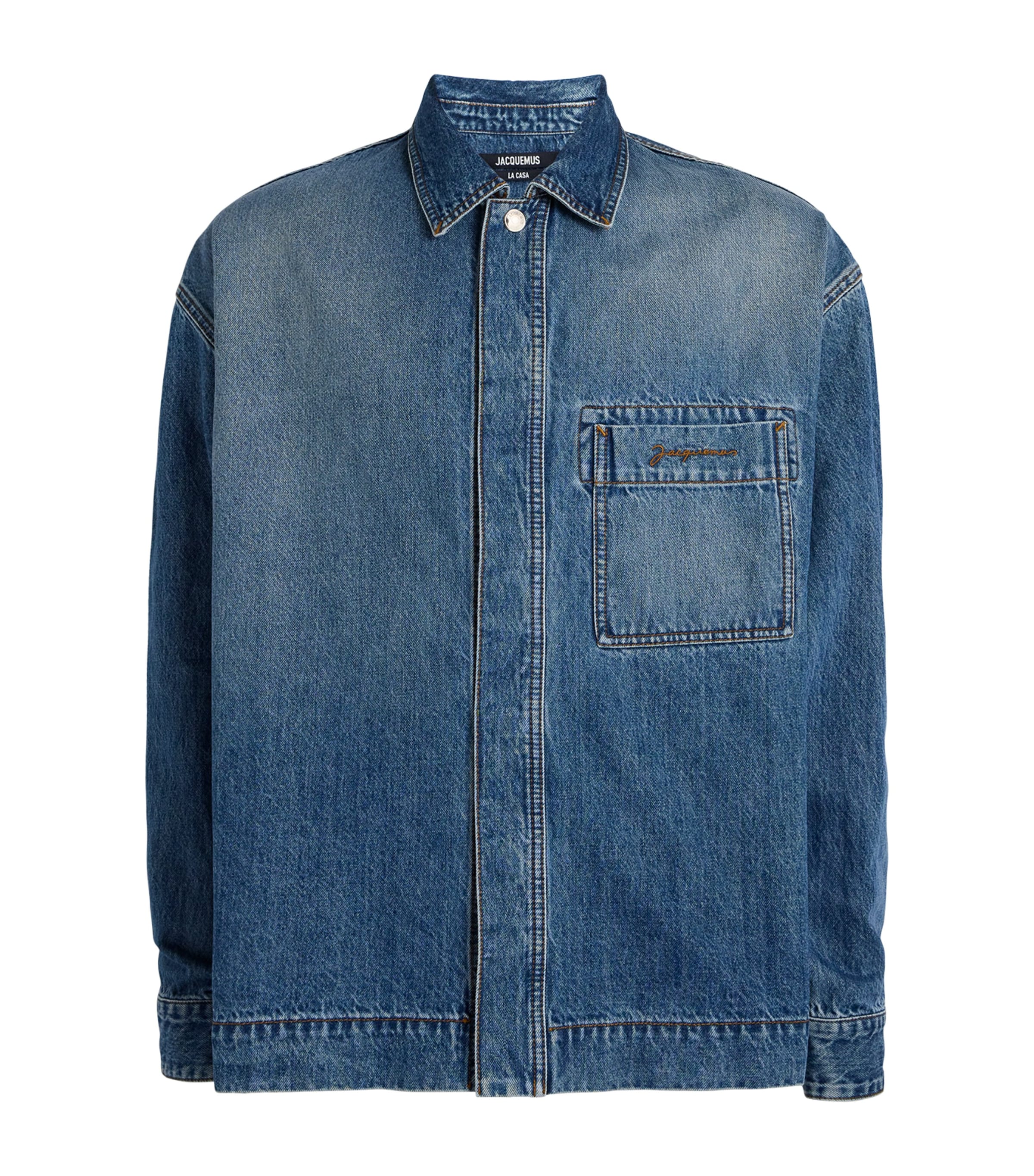 Jacquemus Denim Shirt Jacket In Blue